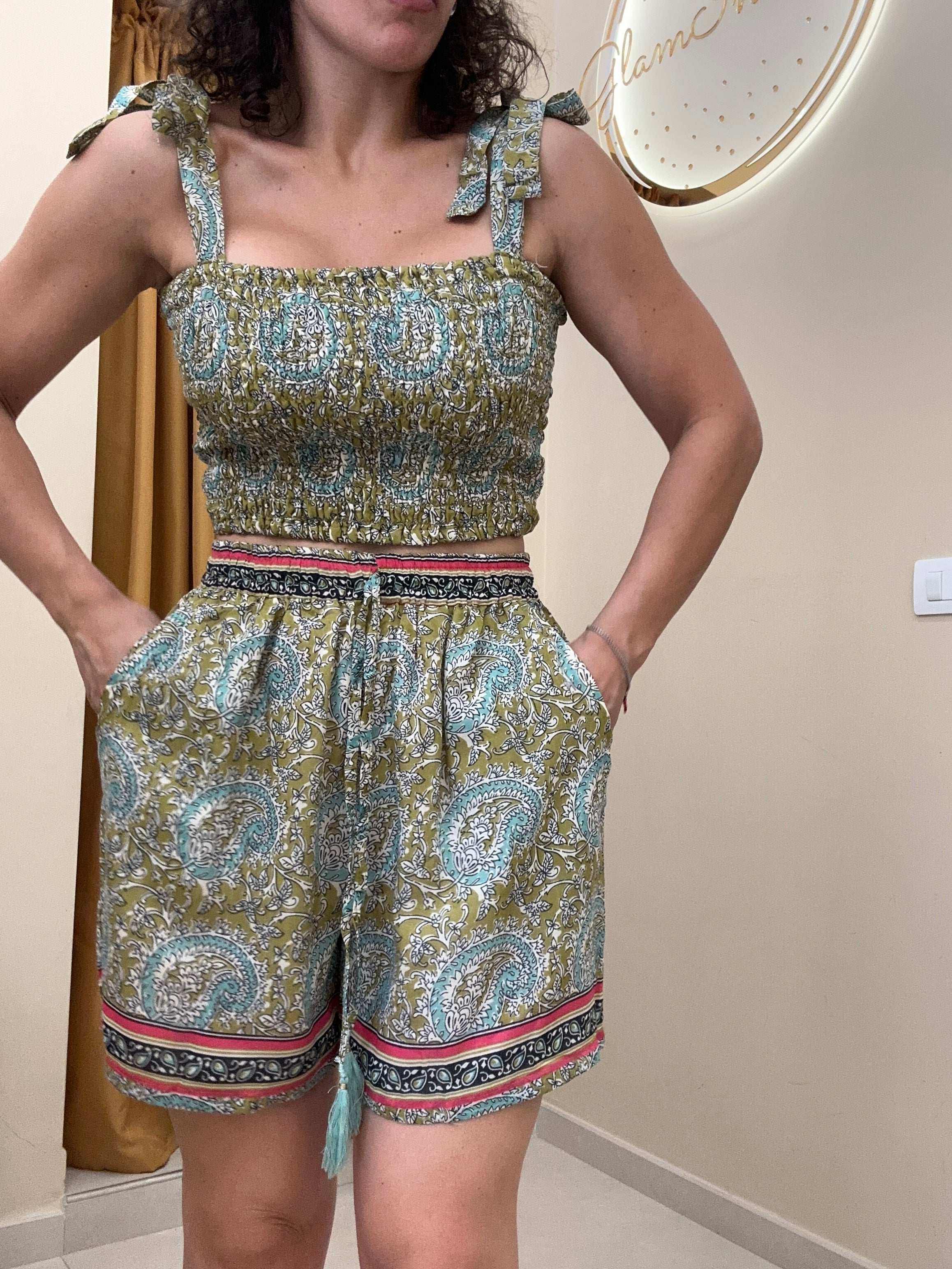 Coordinato India Short verde