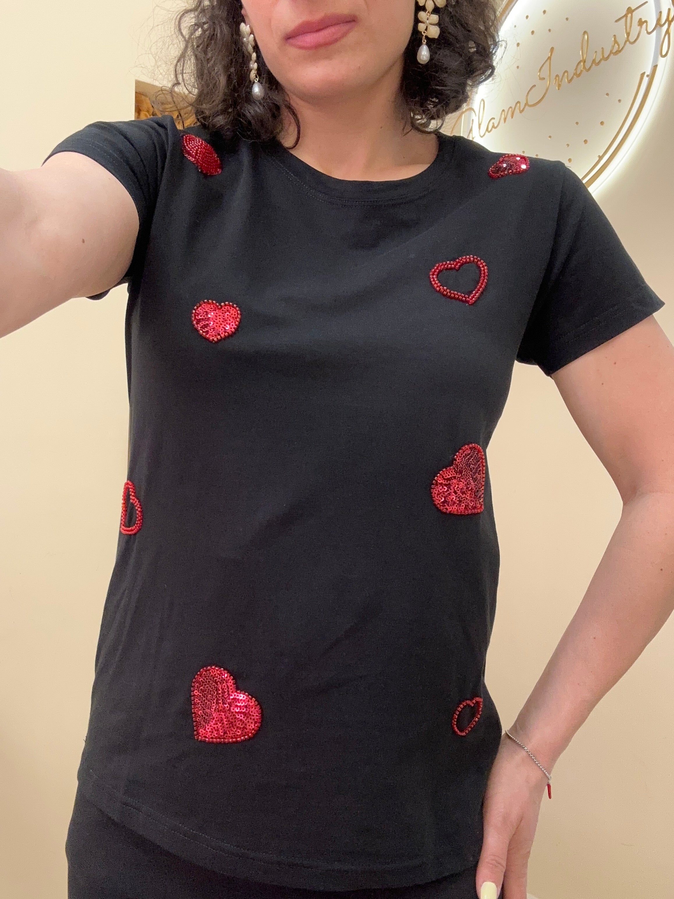 T-shirt con cuori
