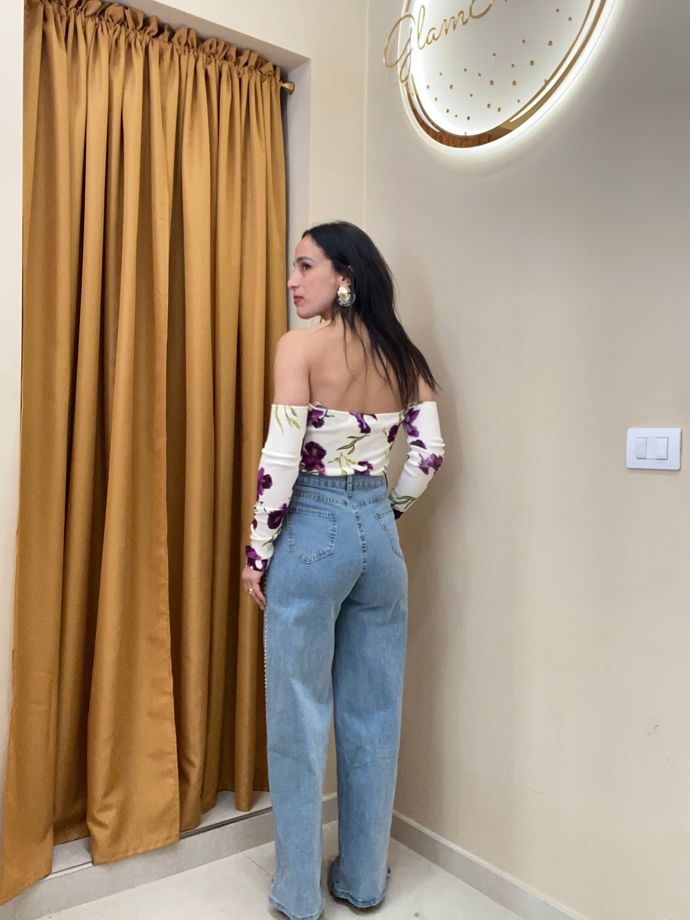 Jeans palazzo borchie