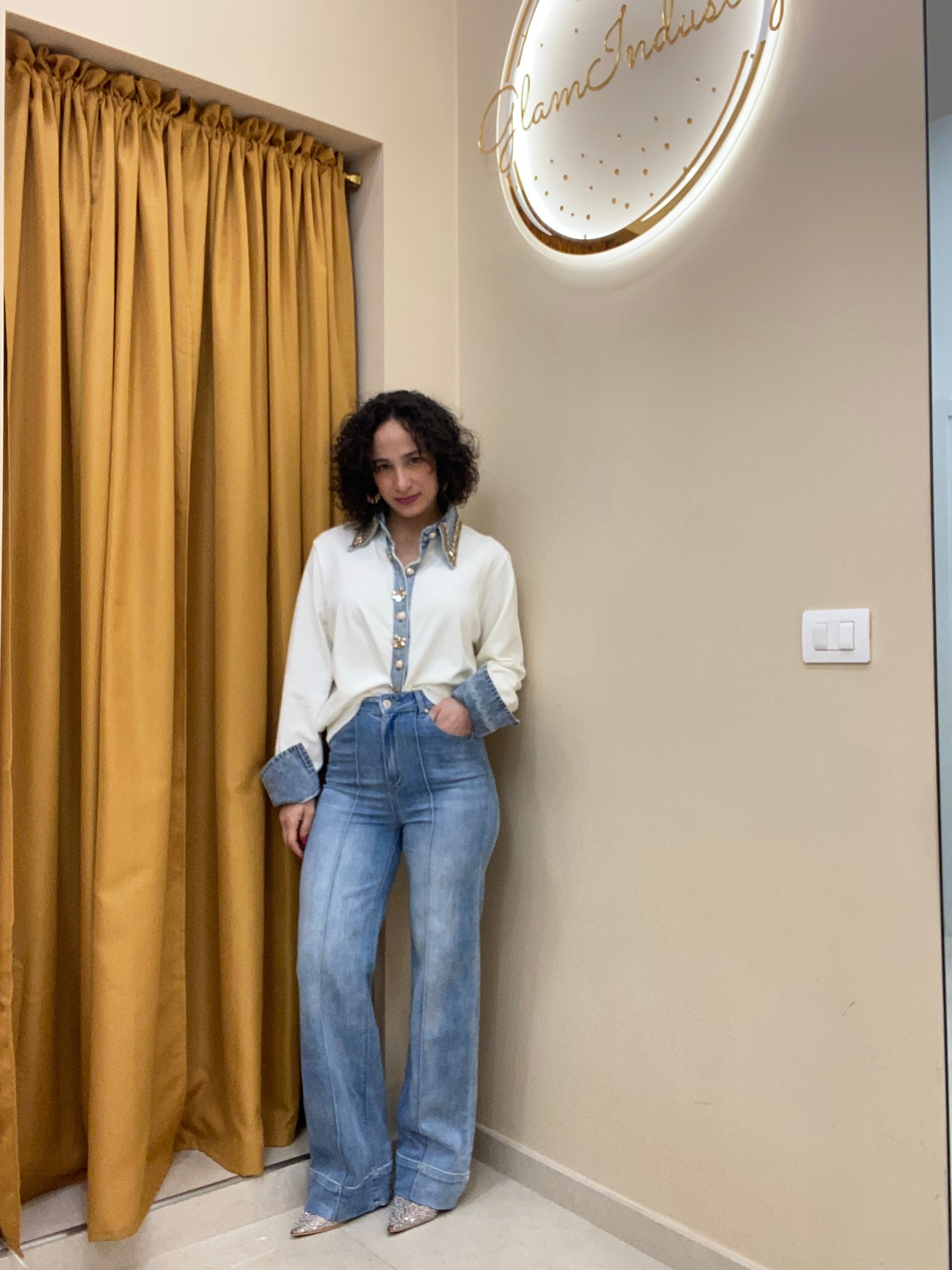 Jeans cucitura centrale