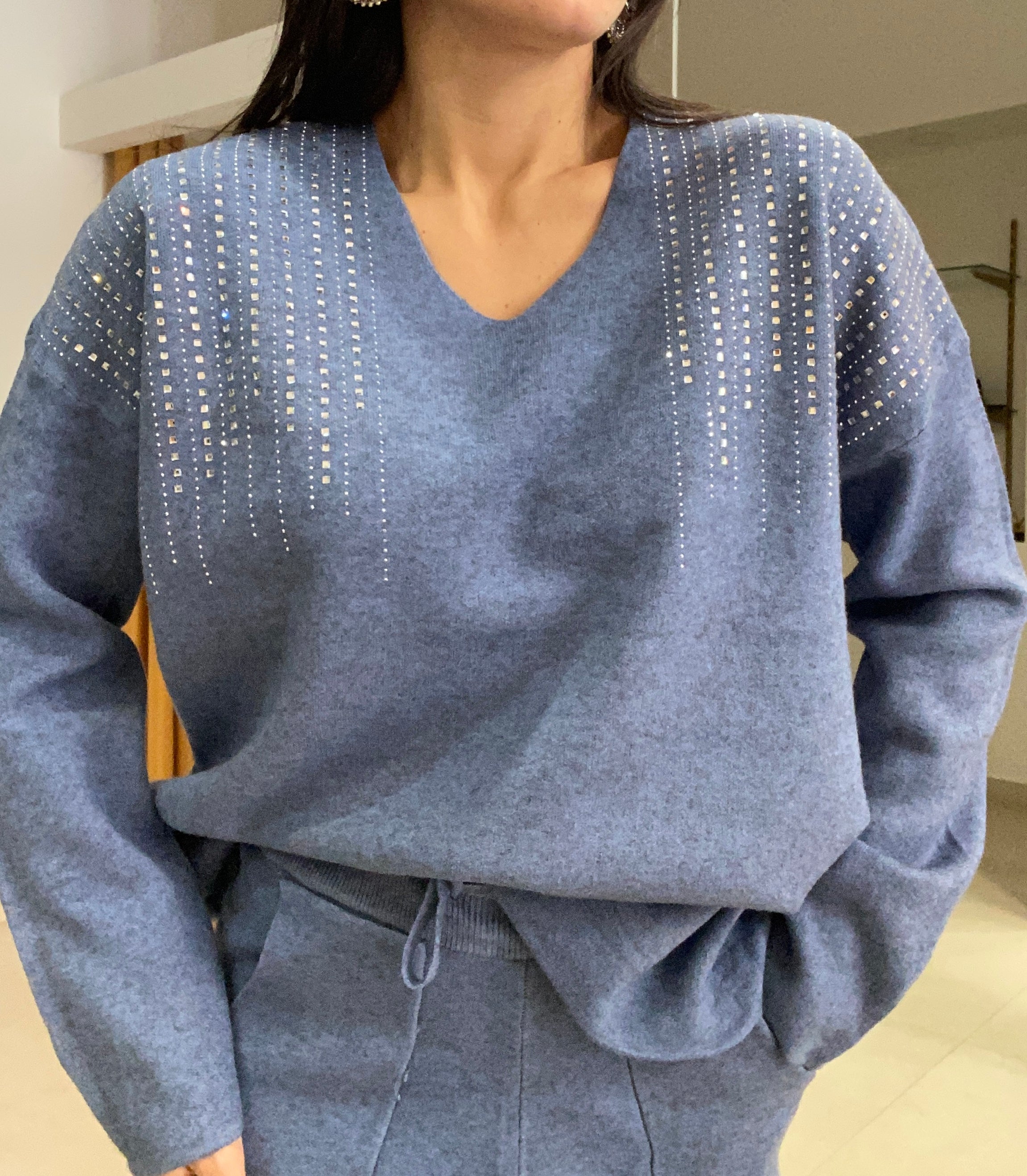 Coordinato pietre argento brillantinato