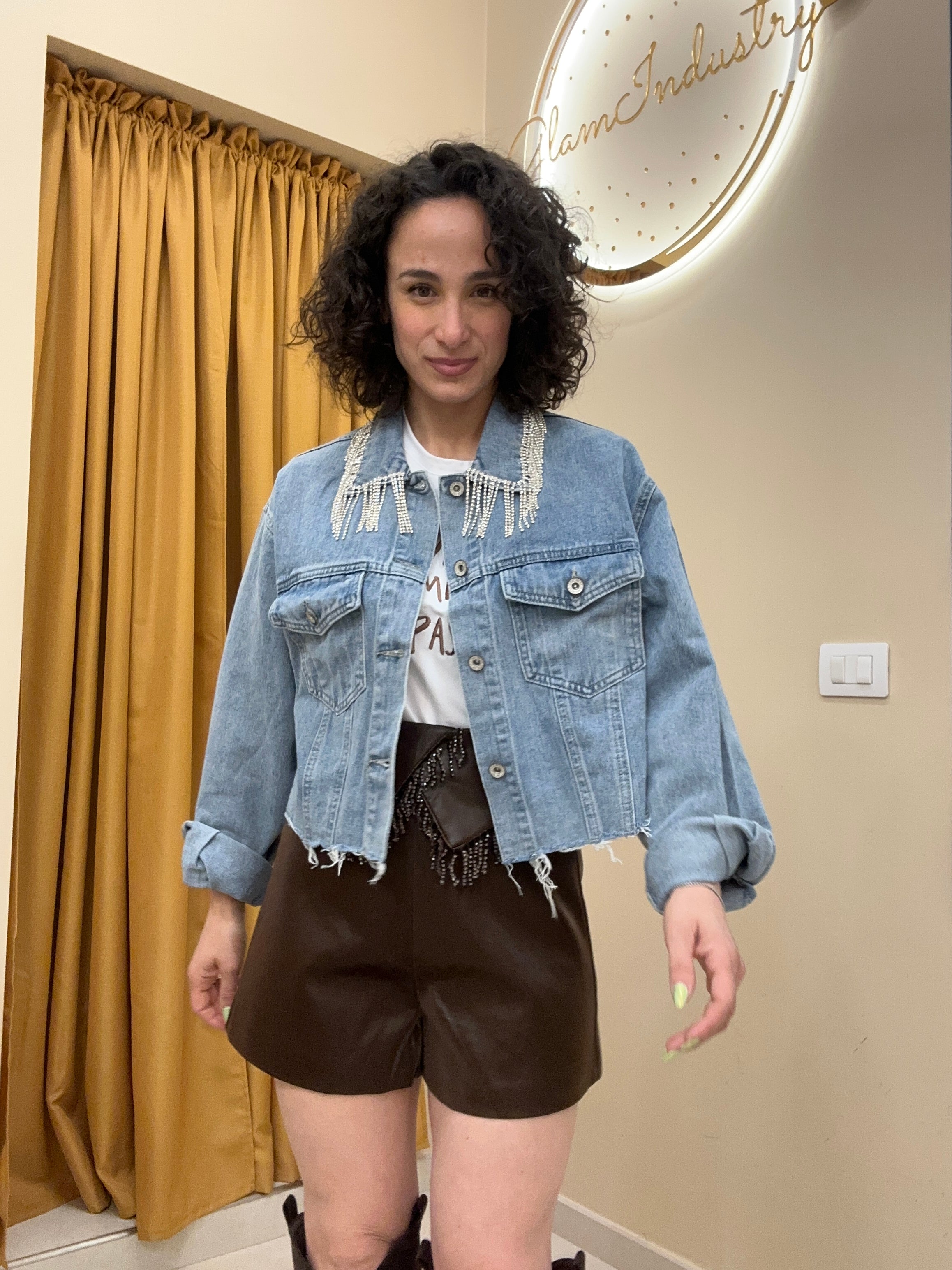 Giacca in jeans cascata