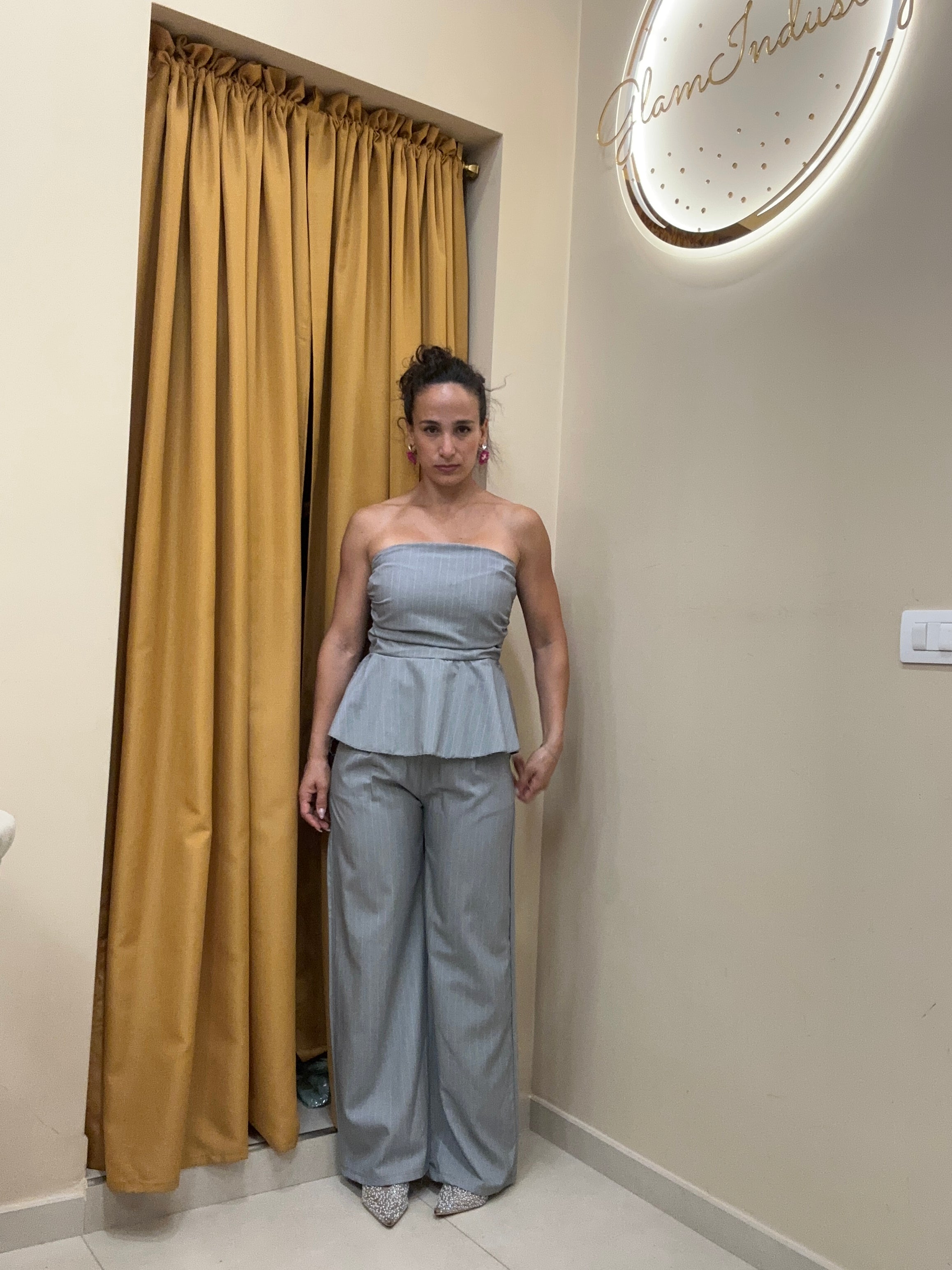 Coordinato gessato GRIGIO