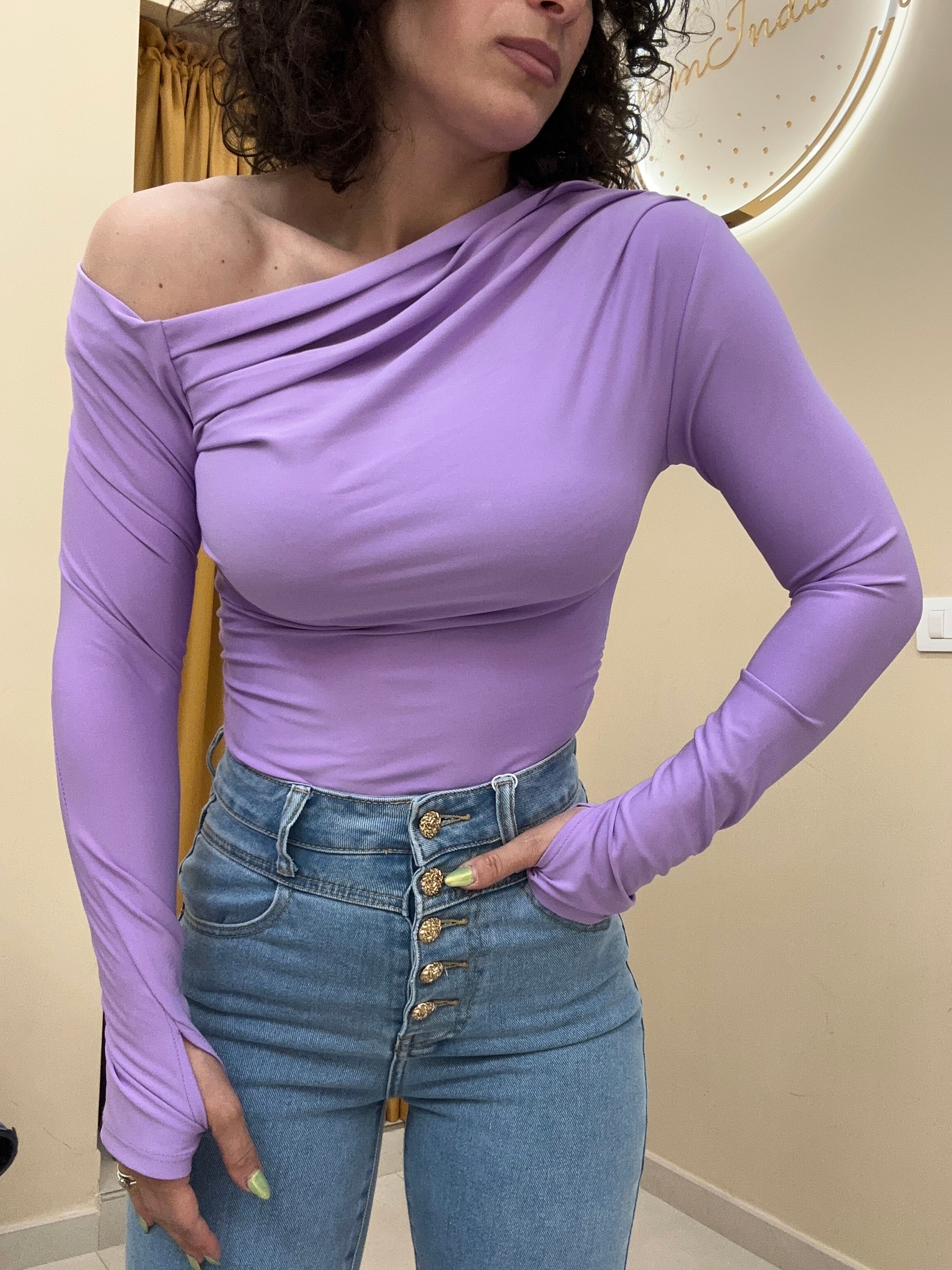 Maglia asimmetrica lycra
