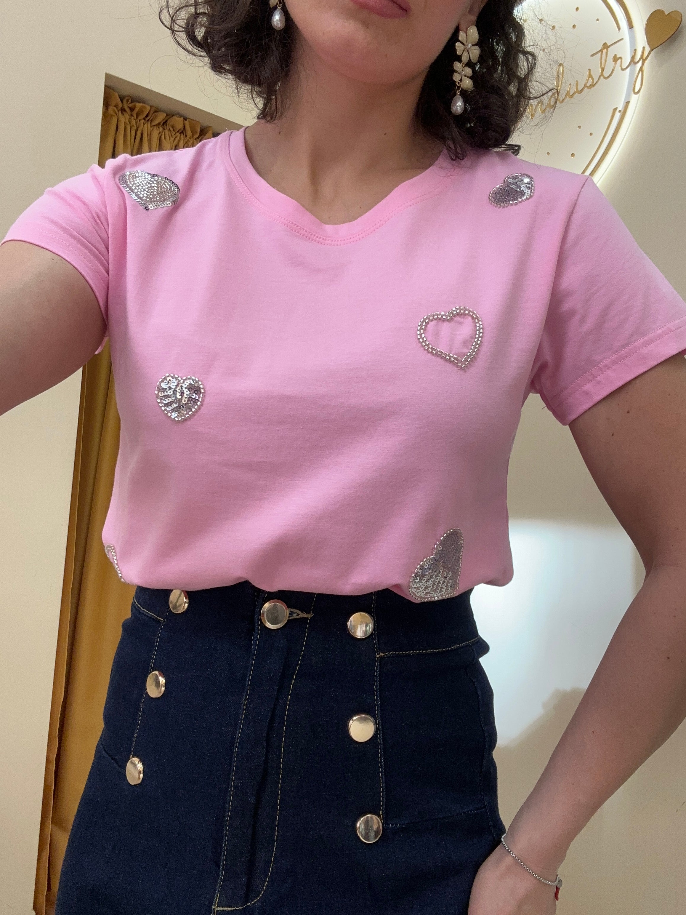 T-shirt con cuori