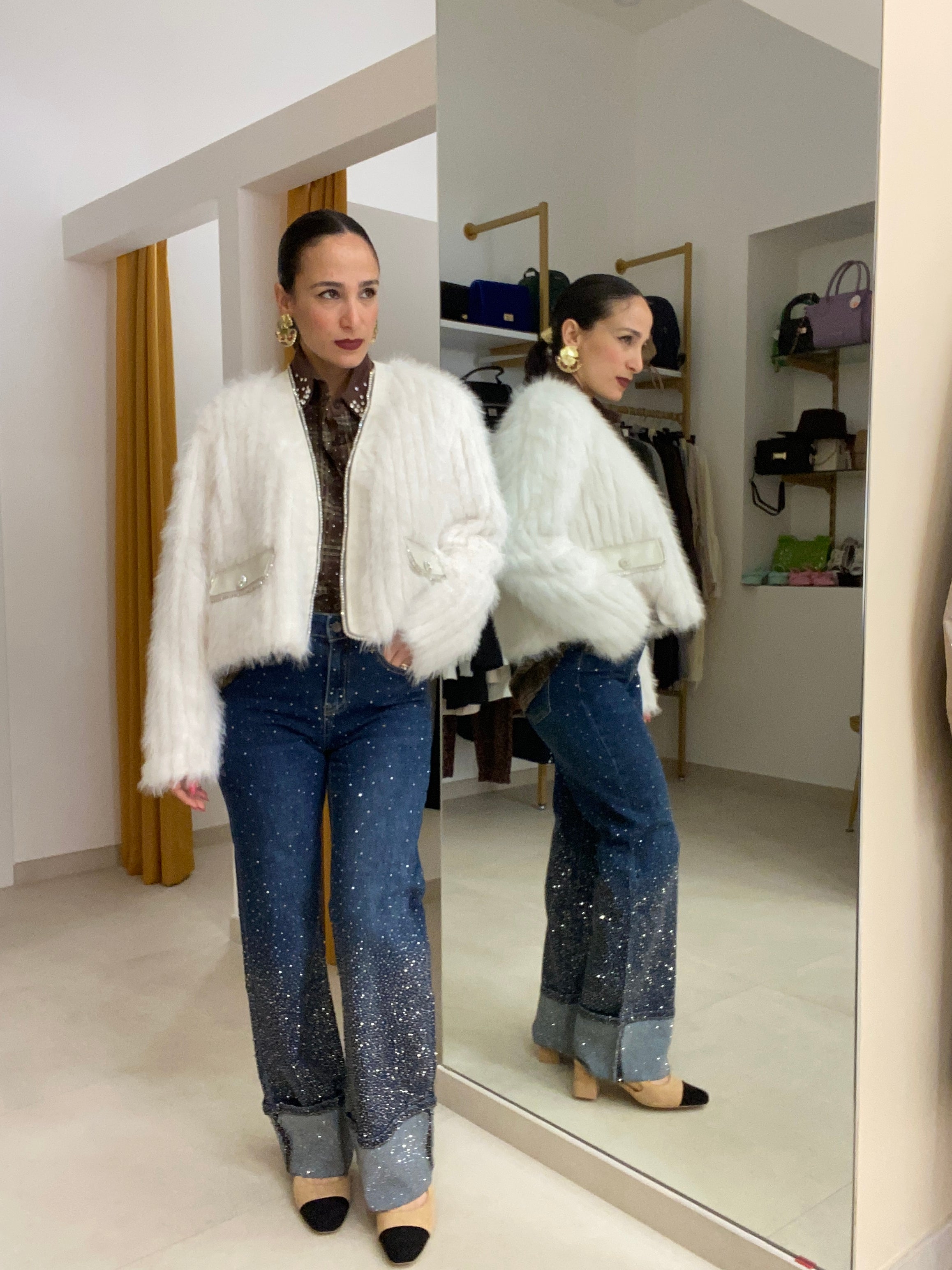 Eco pelliccia bianca gioiello