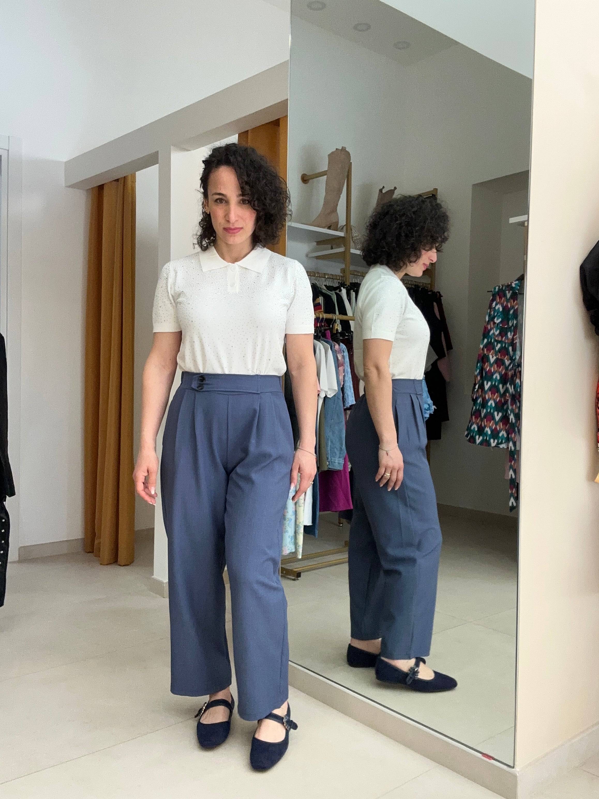 Pantalone doppio bottone spring
