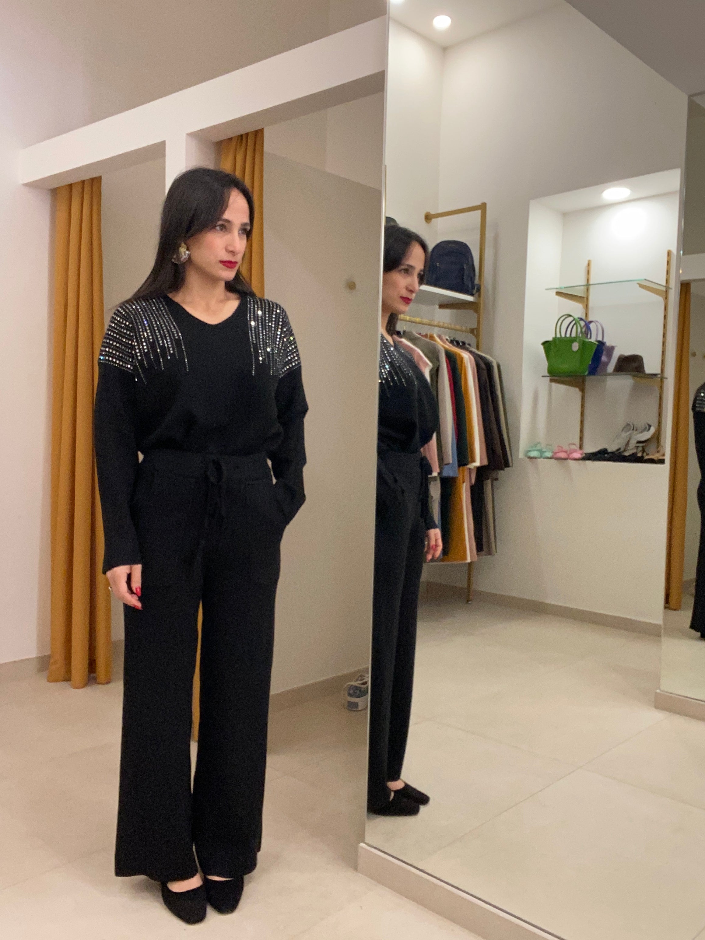 Coordinato pietre argento brillantinato