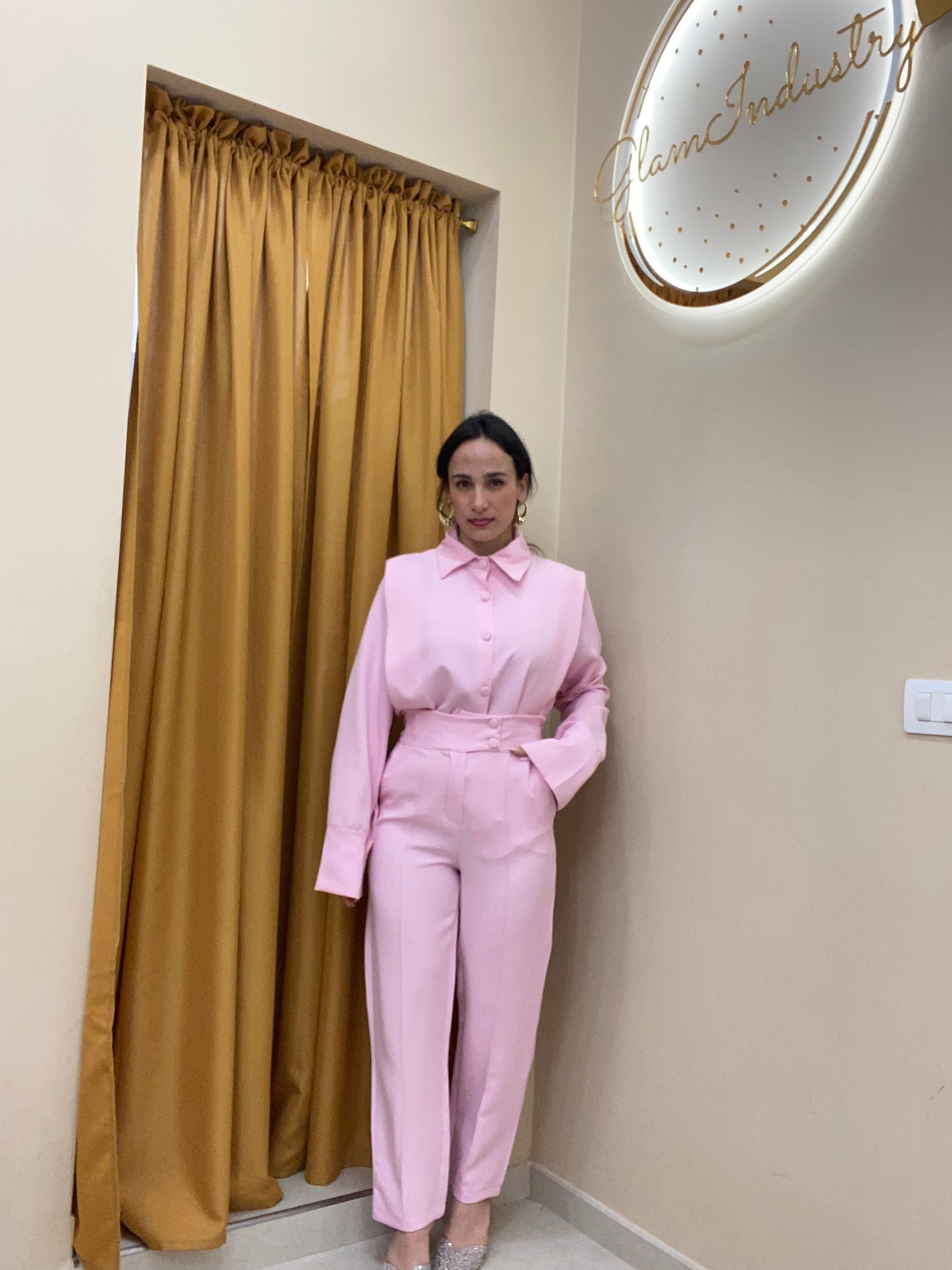 Coordinato camicia con spalline ROSA