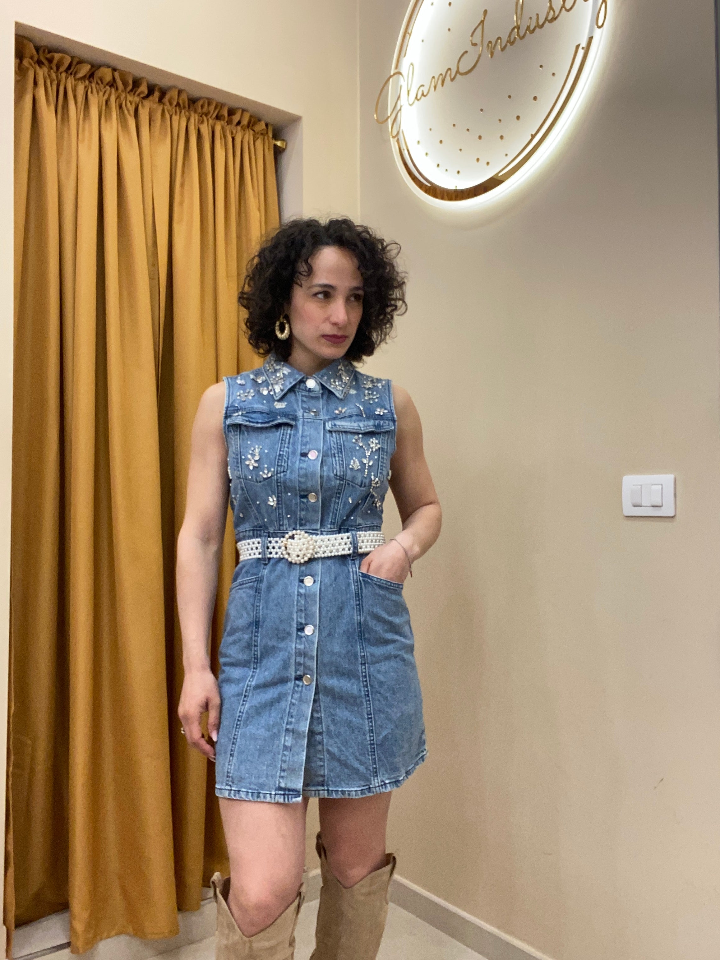 Tubino in denim preziosa