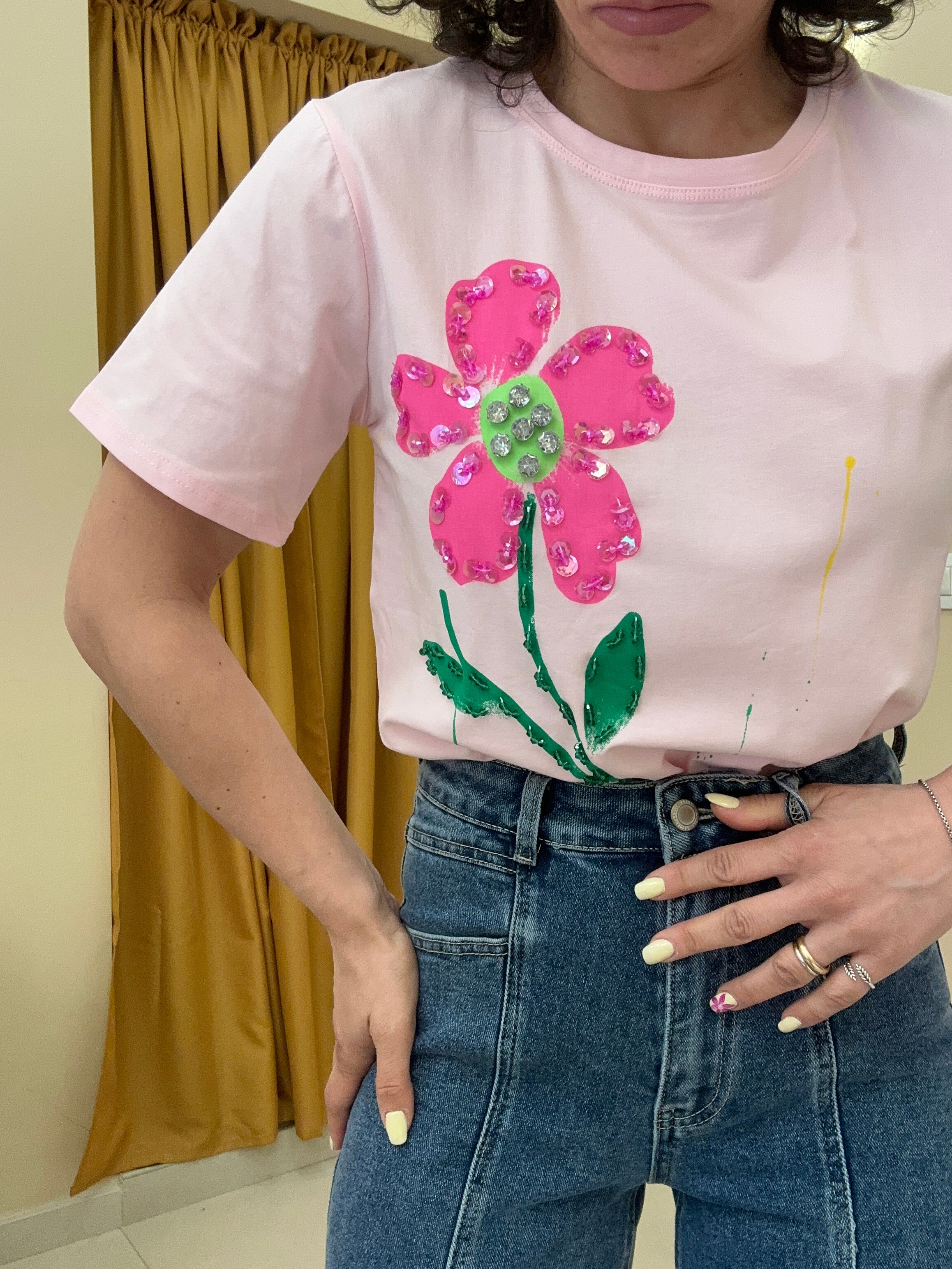 T-shirt maxi fiore