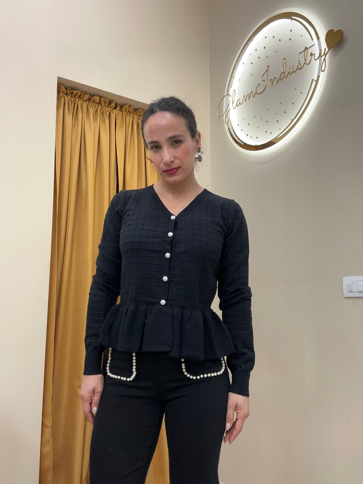 Cardigan balza e perline