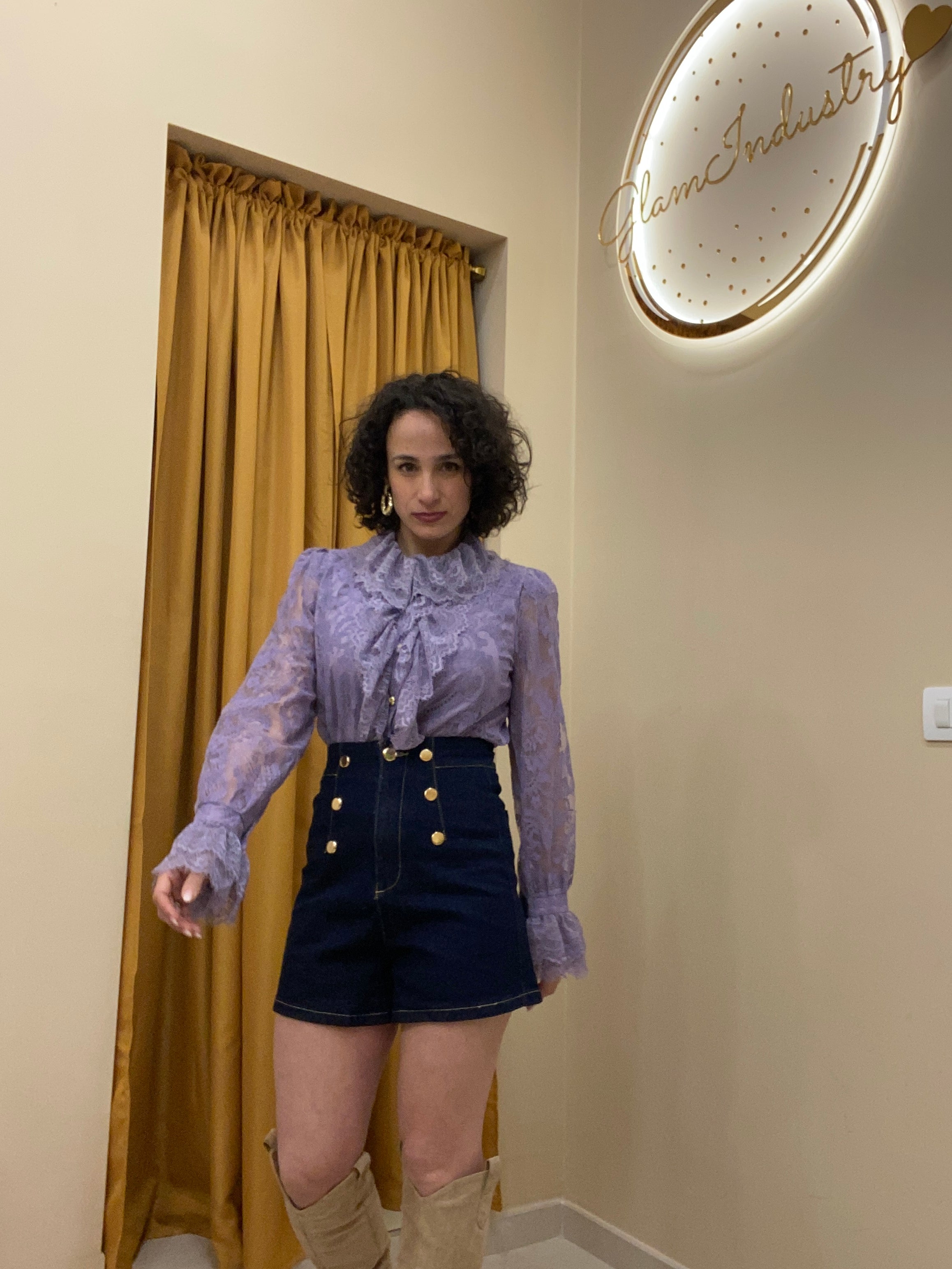 Camicia Viola merletto