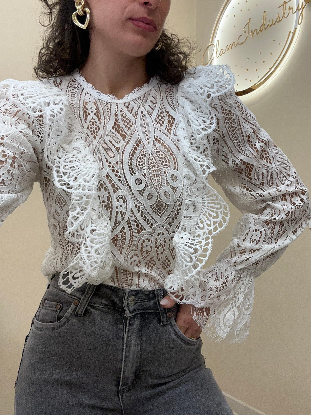 Blusa rouches dama