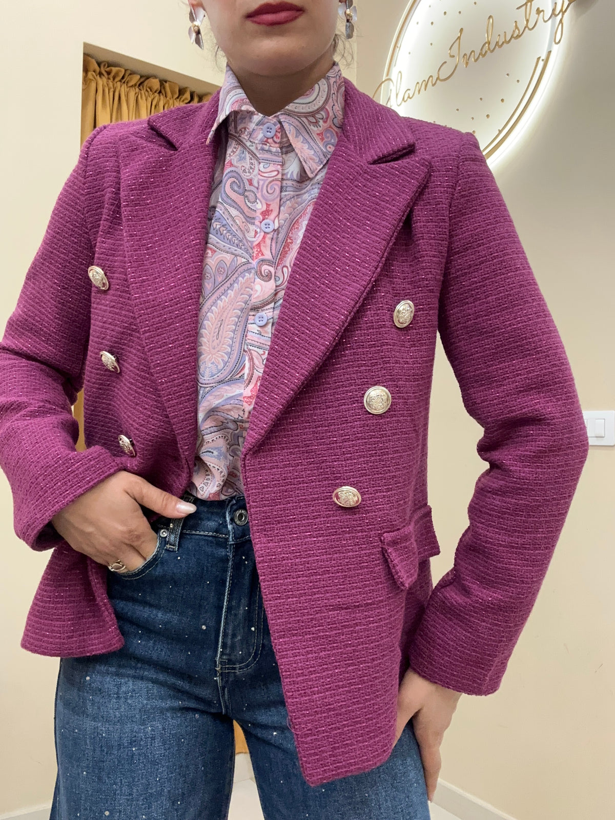 Blazer strutturato rosa