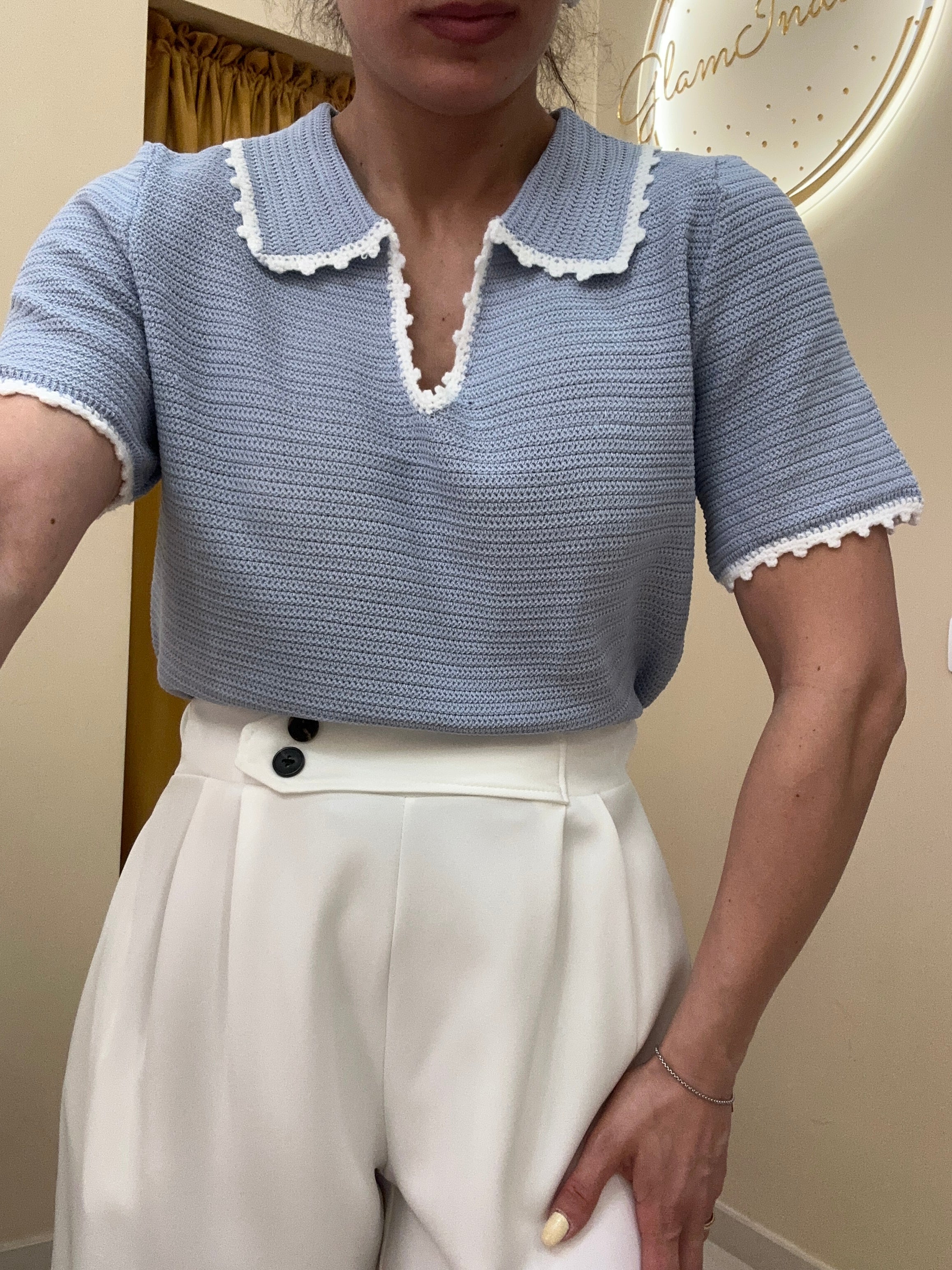 Polo filo ALBA CELESTE