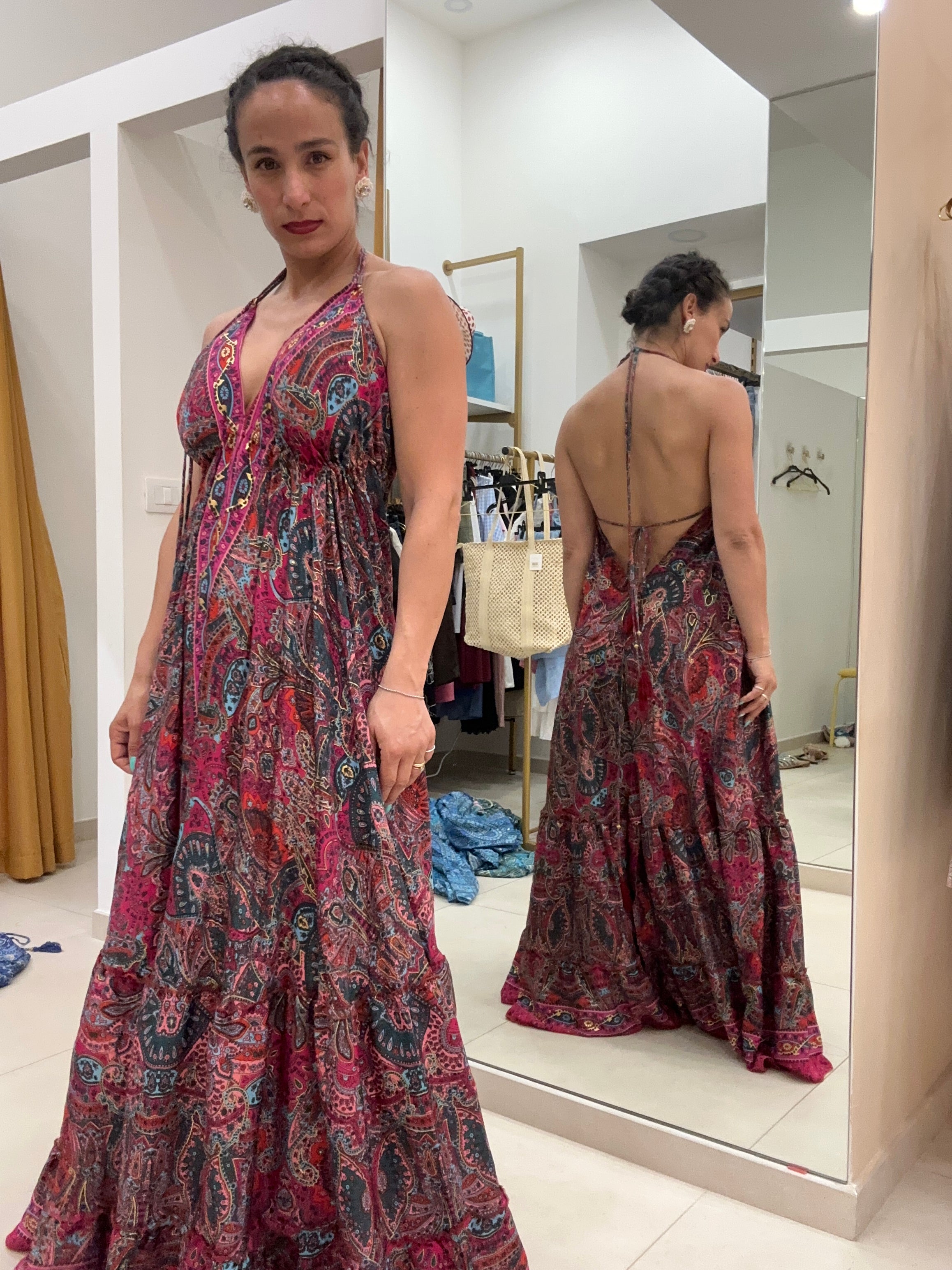Abito India lungo scollatura 2