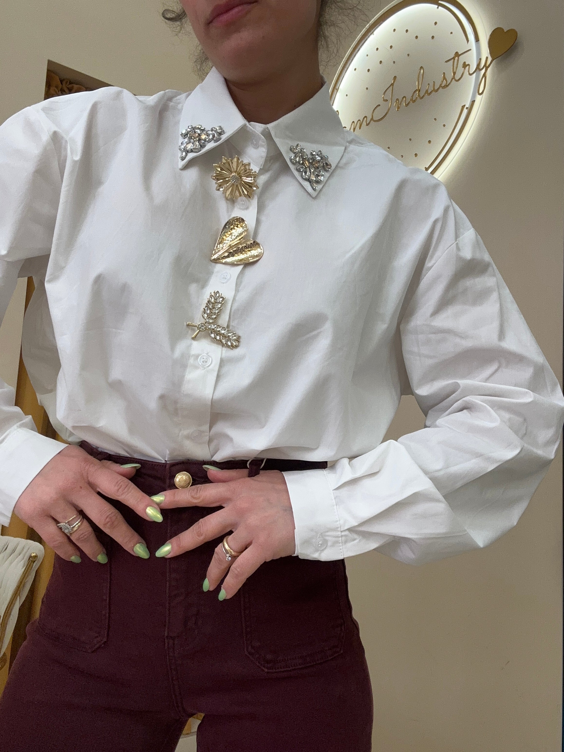 Camicia spille bianca