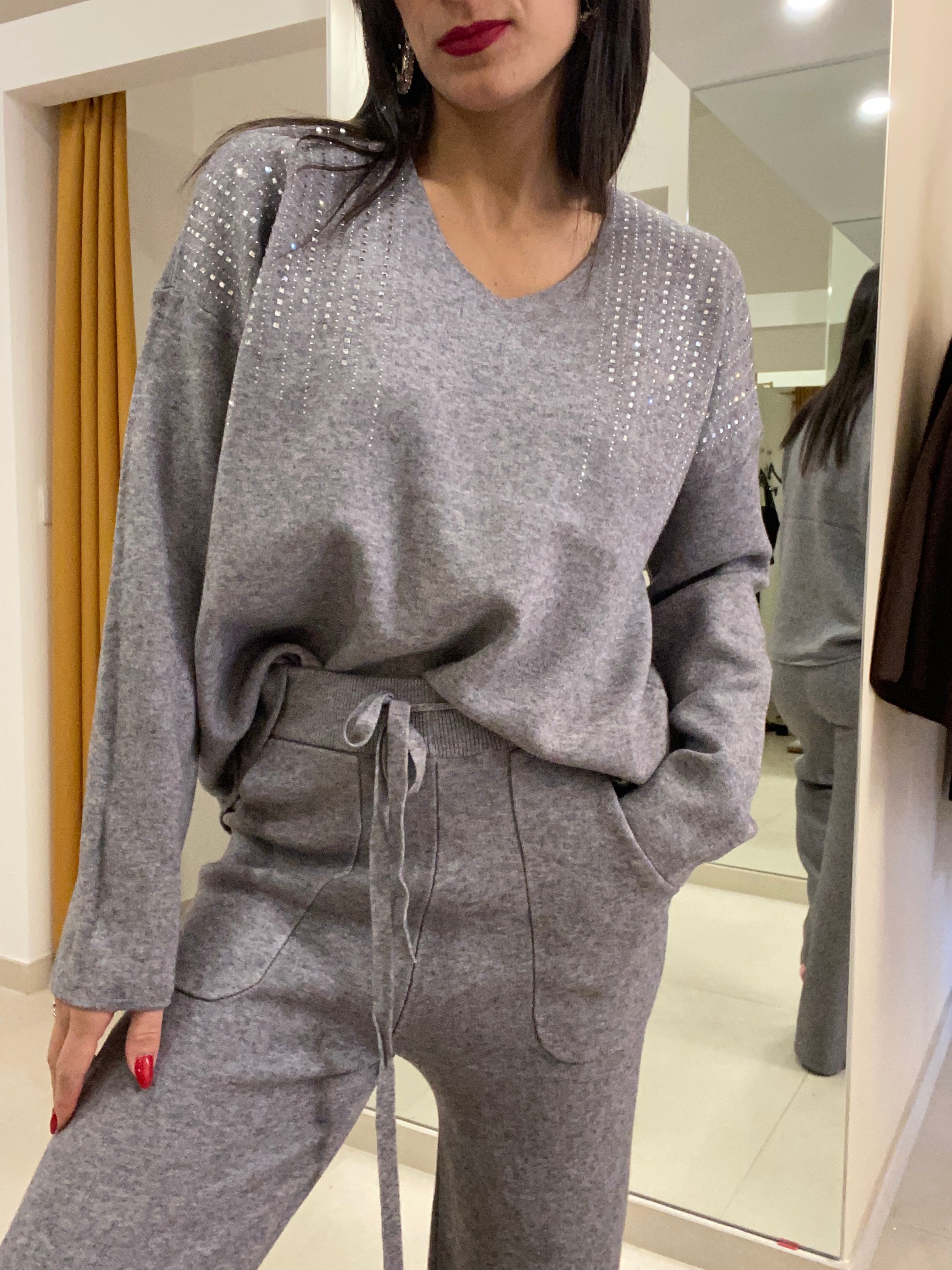 Coordinato pietre argento brillantinato