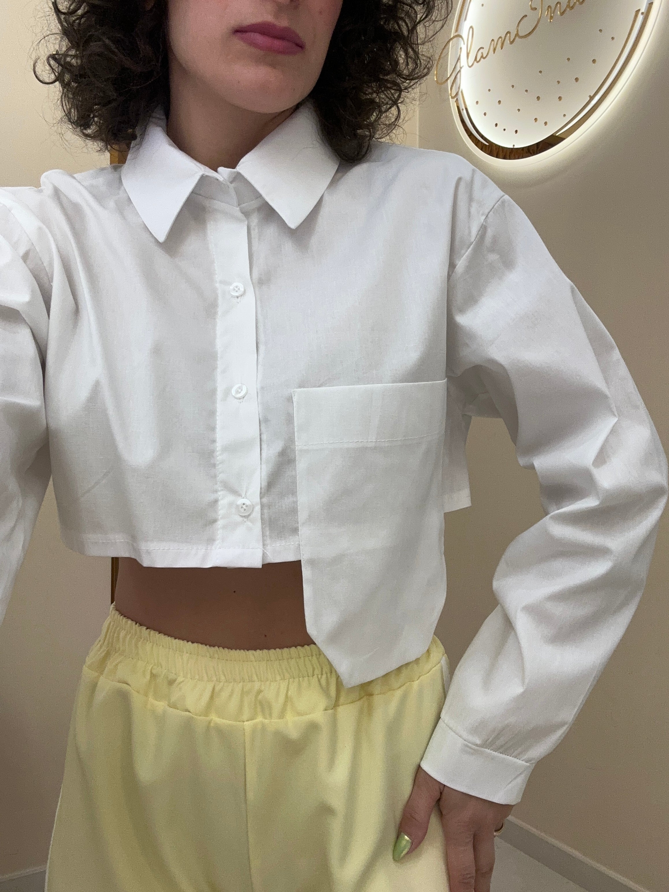 Camicia crop chiaretta