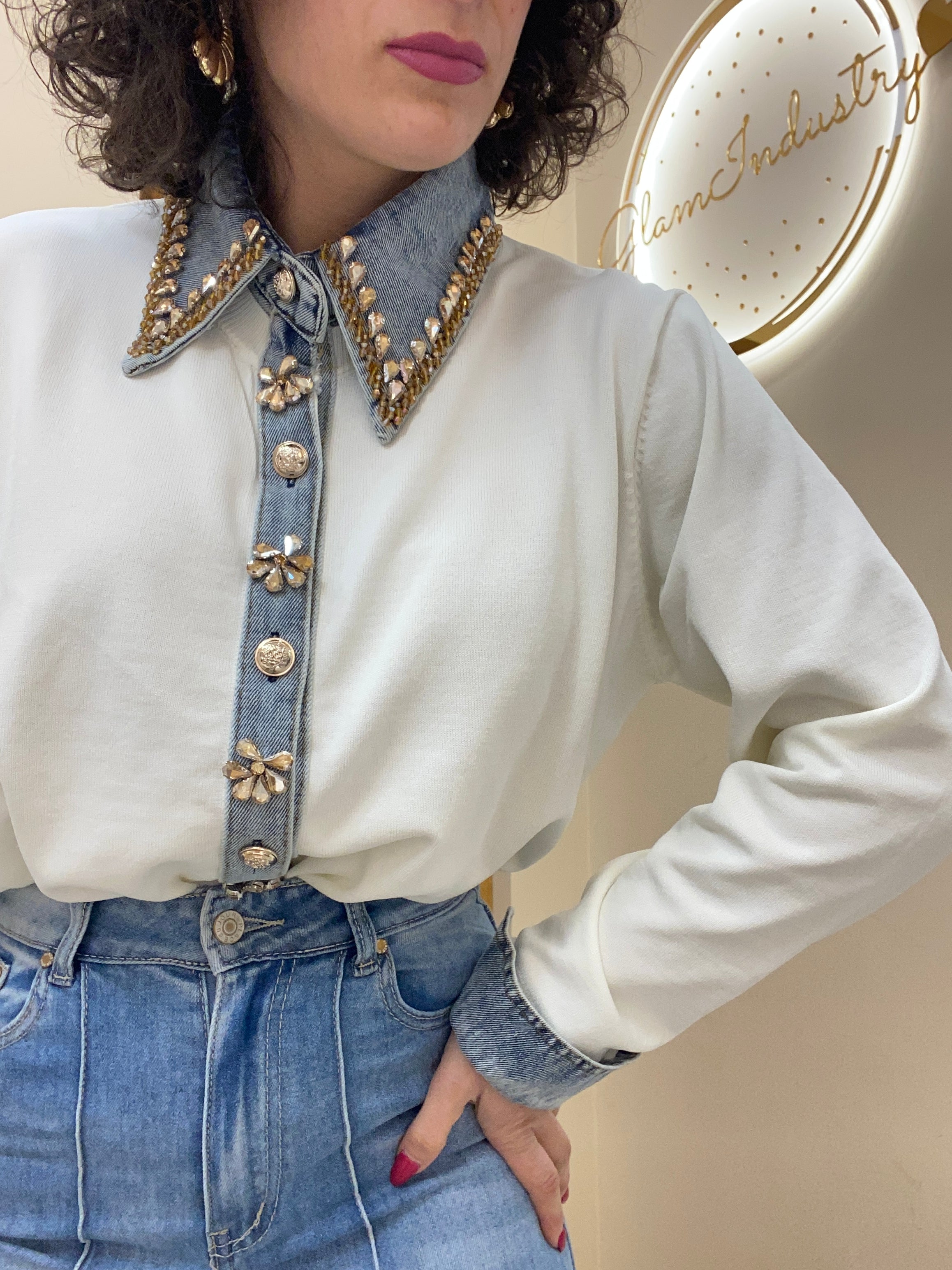 Maglia in filo luxury bianco