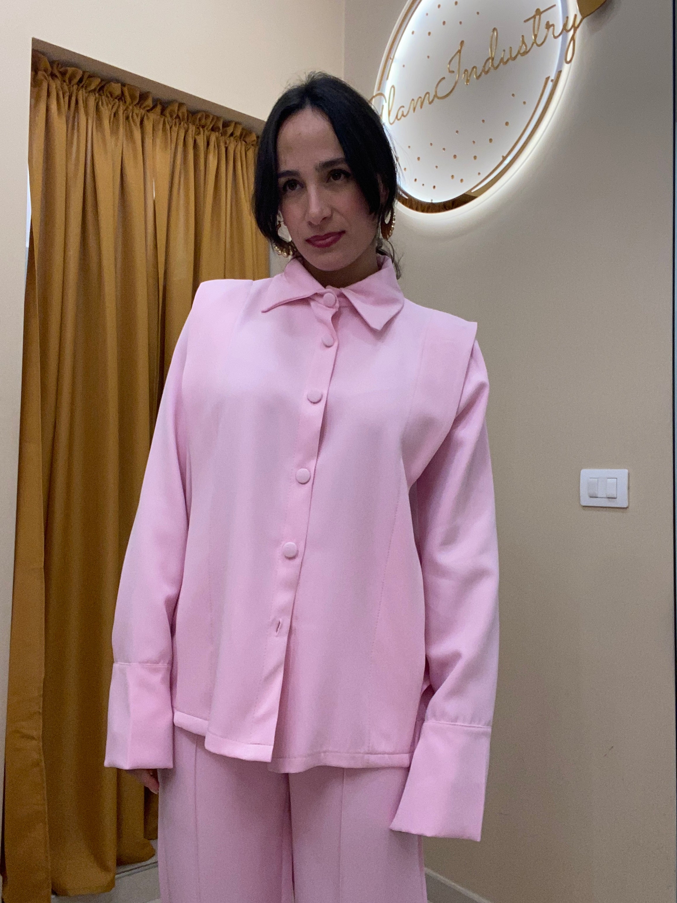 Coordinato camicia con spalline ROSA