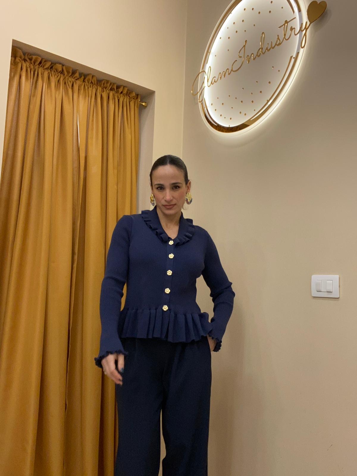 Maglia bottone fiori oro