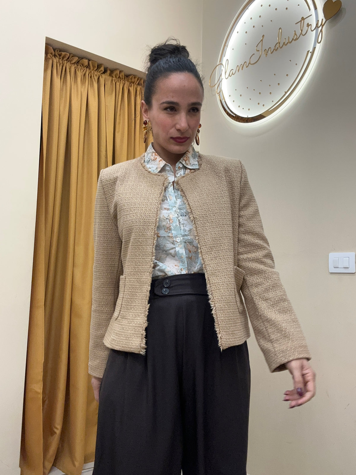 Giacca chic boucle BEIGE