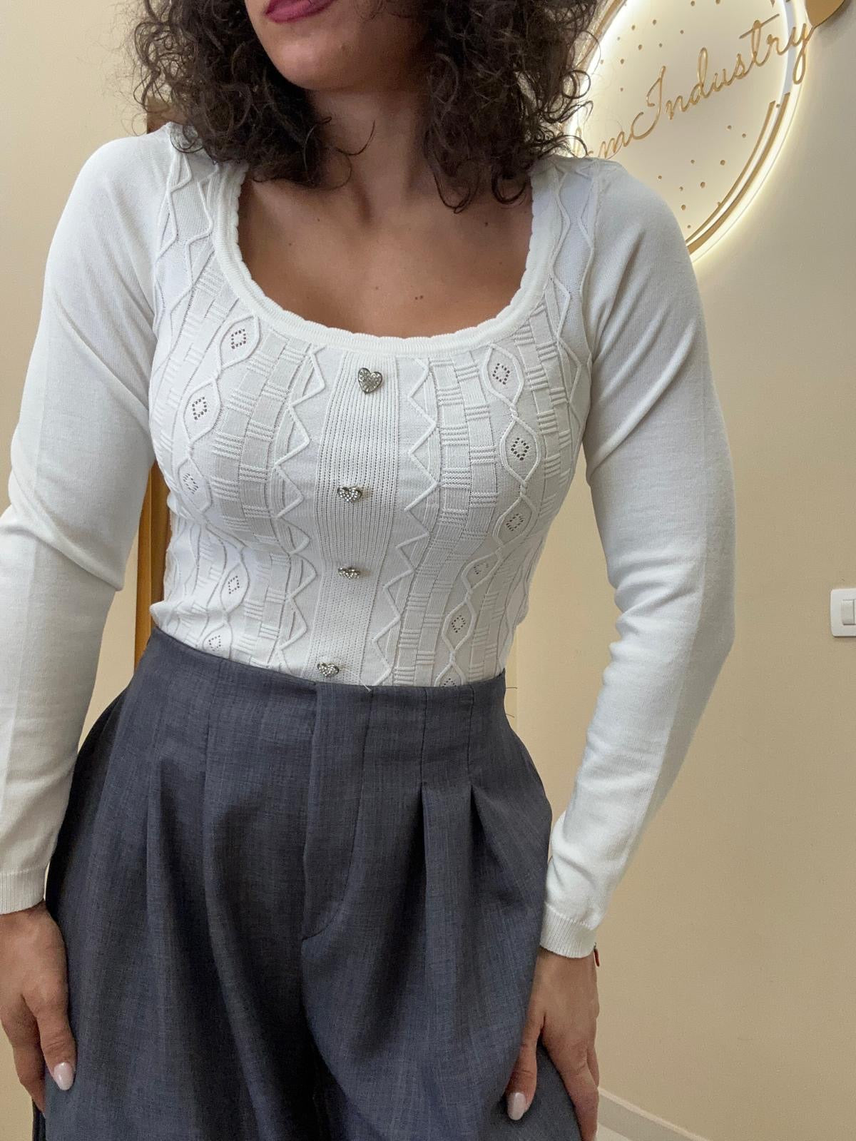 Maglia filo cuori