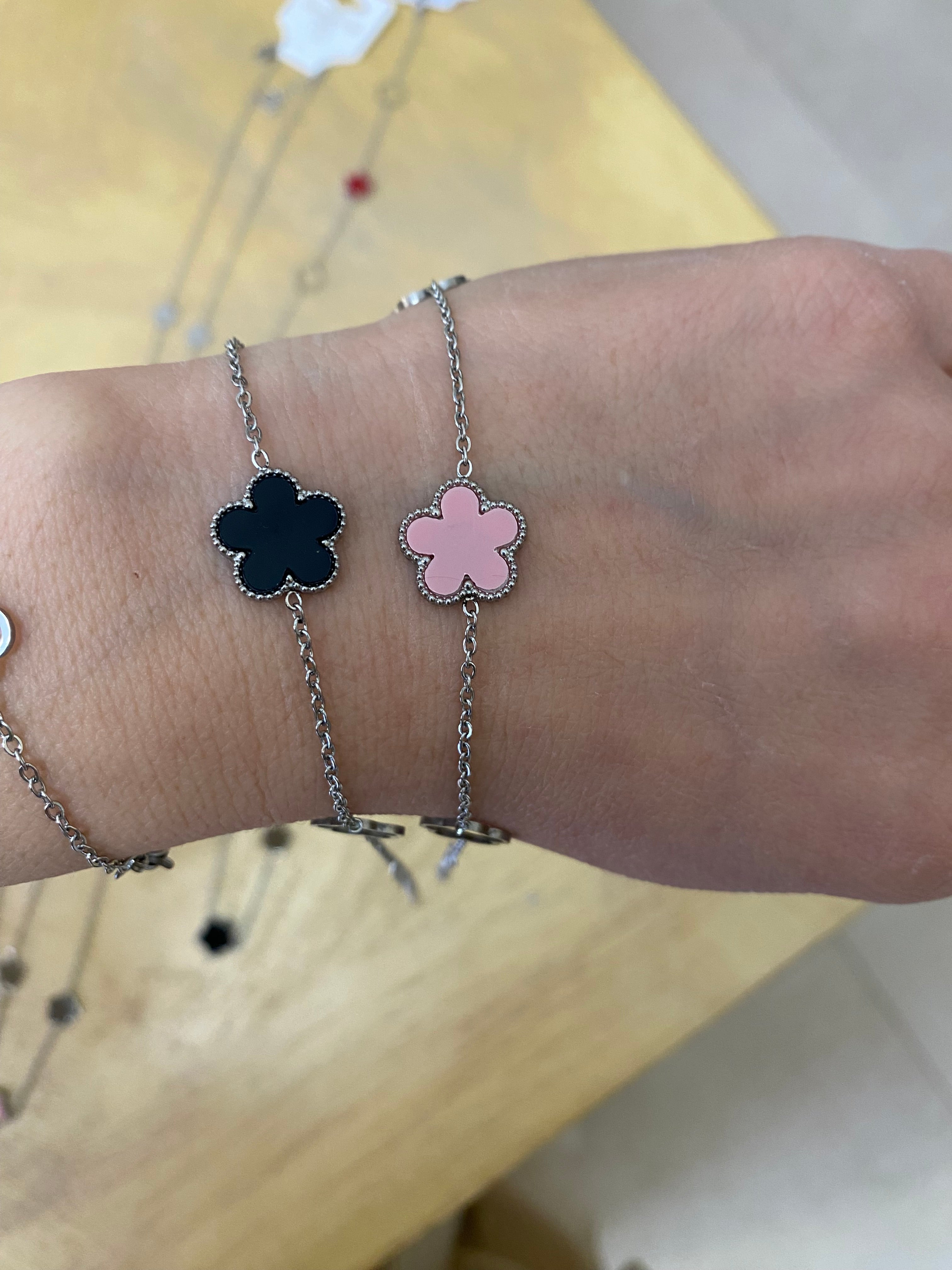 Bracciale argento con tre fiori