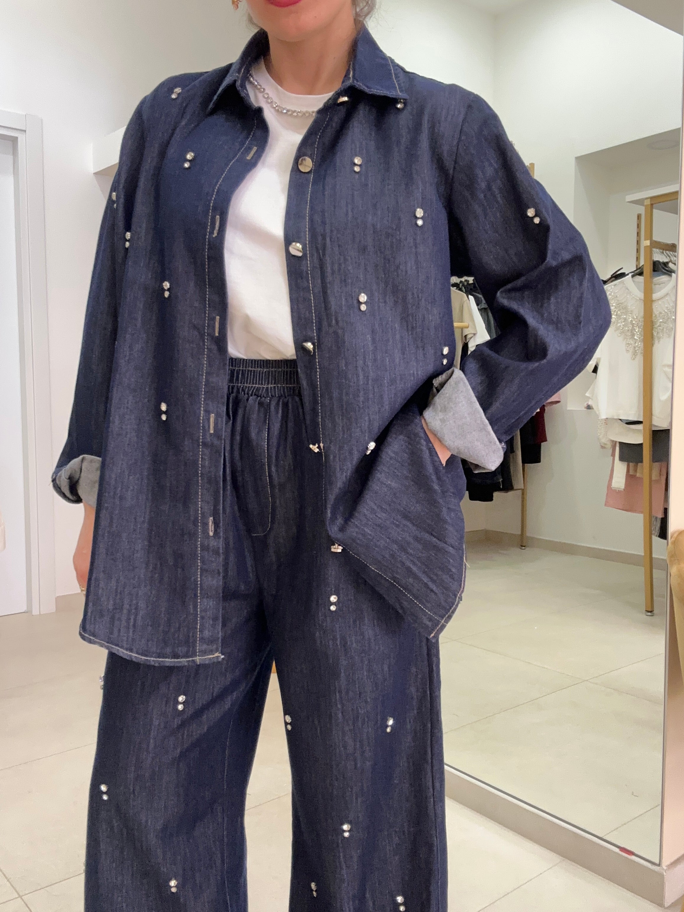 Coordinato gocce jeans