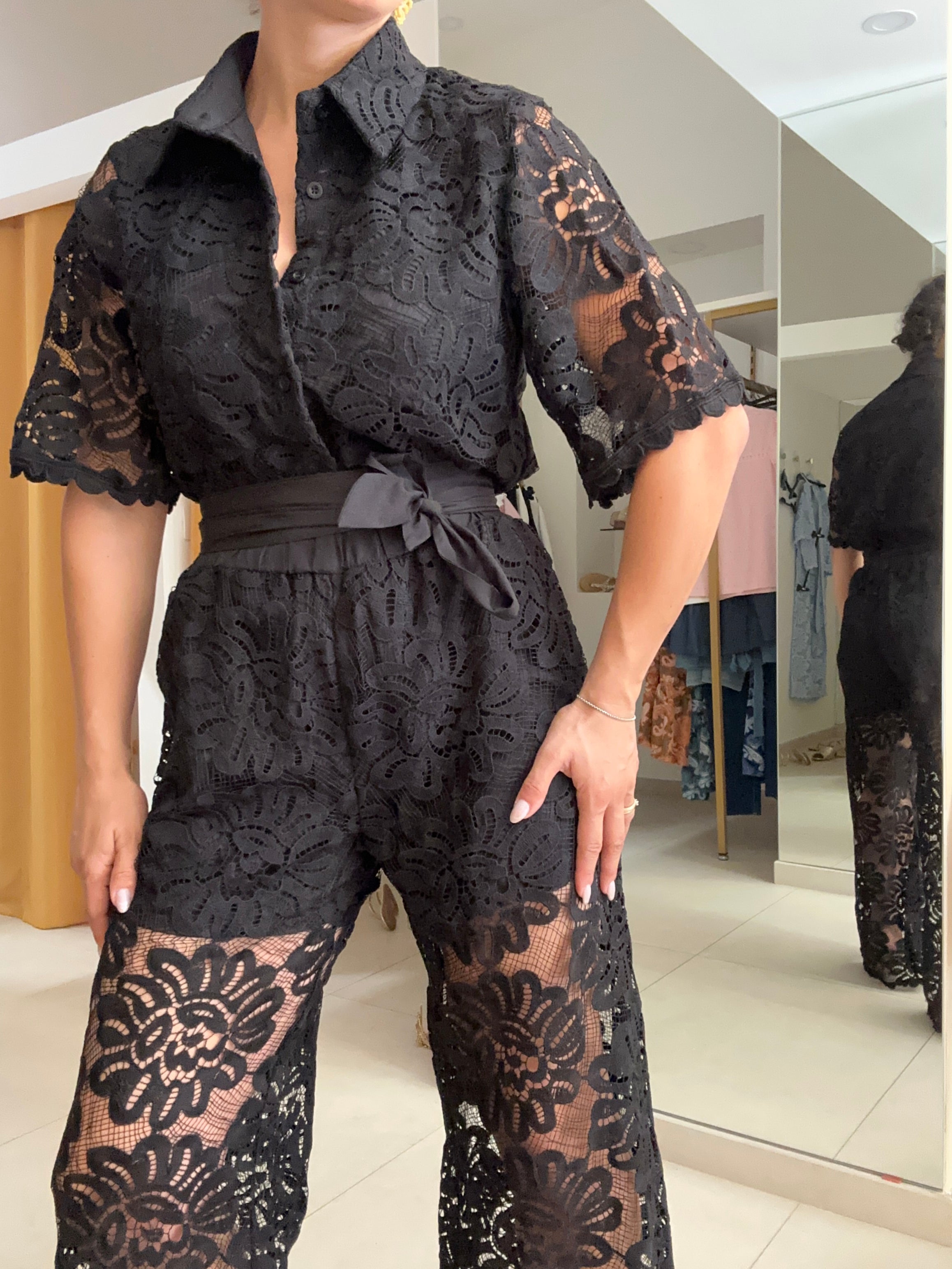 Coordinato merletto NERO