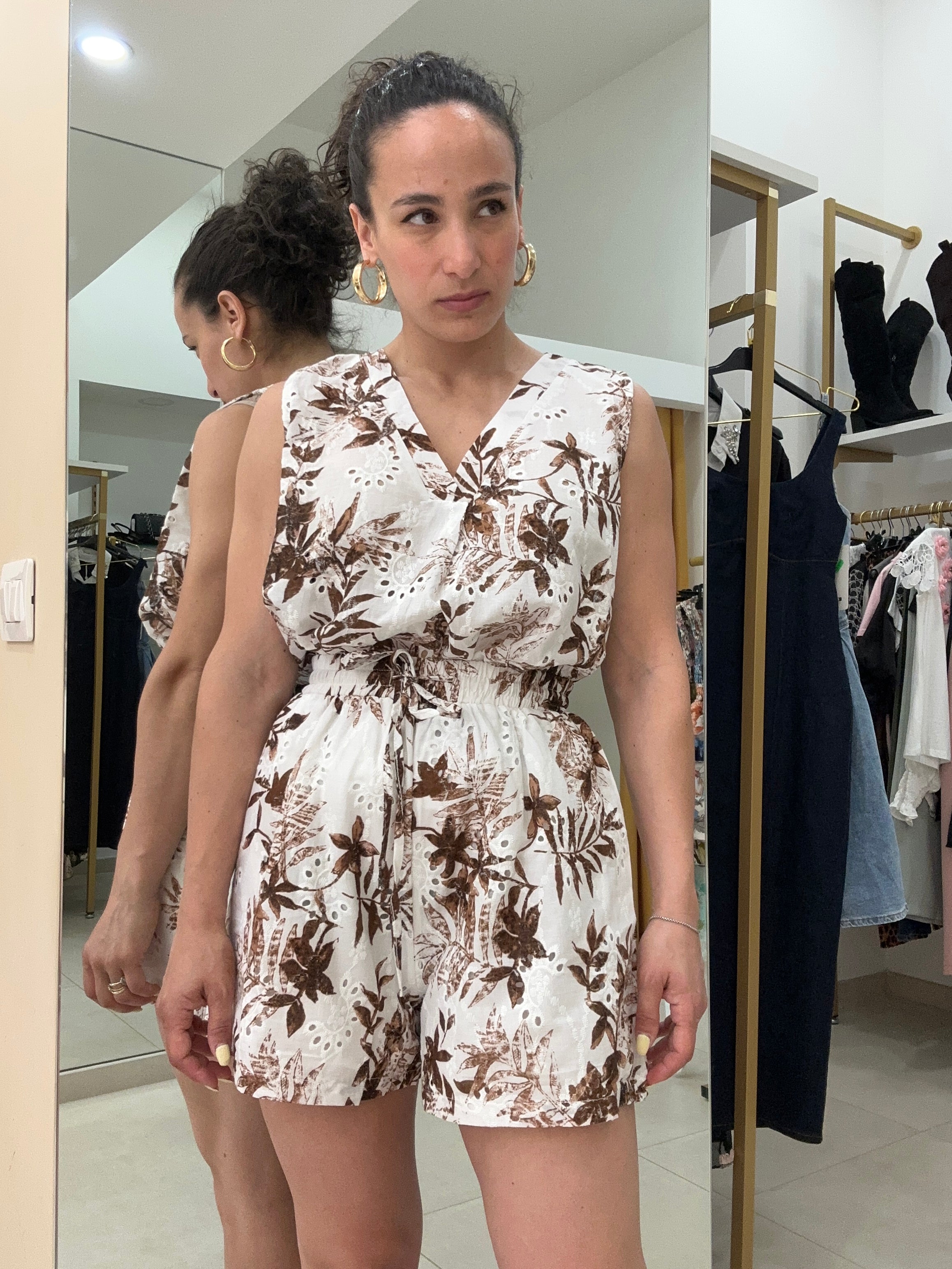 Coordinato comodo merletto MARRONE