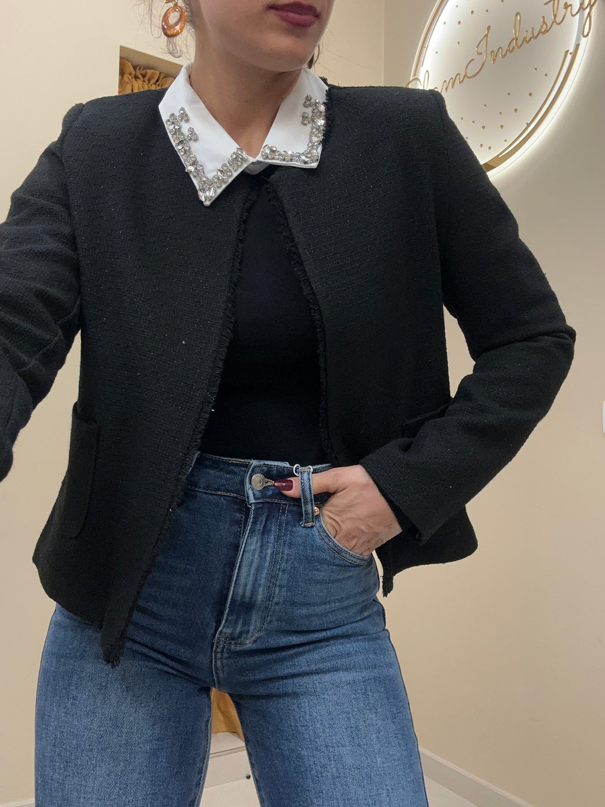 Giacca chic boucle NERA