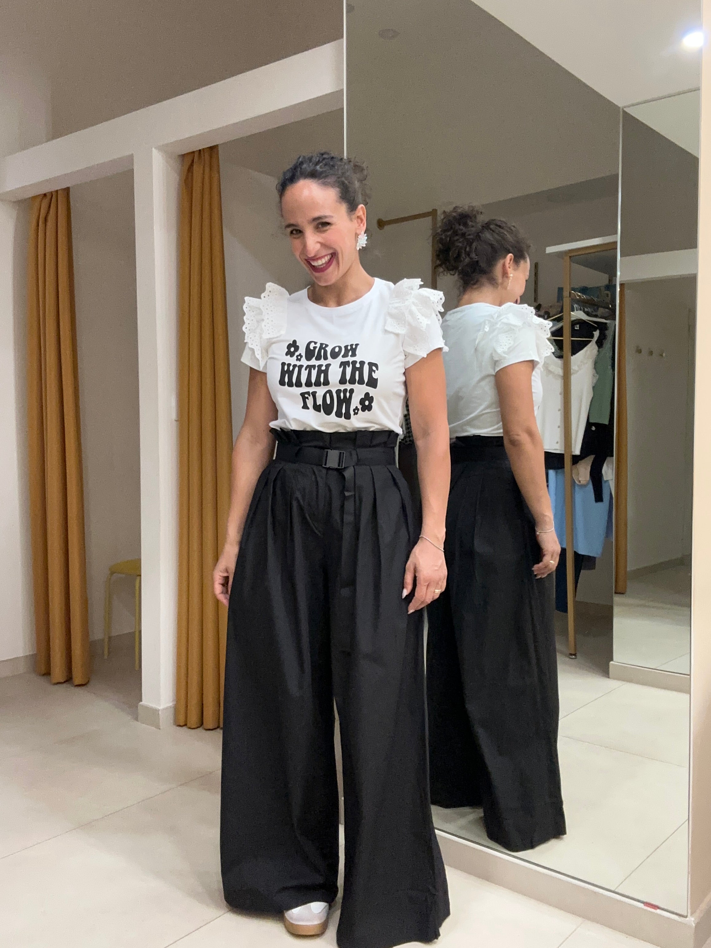 Pantalone vita altissima ampio