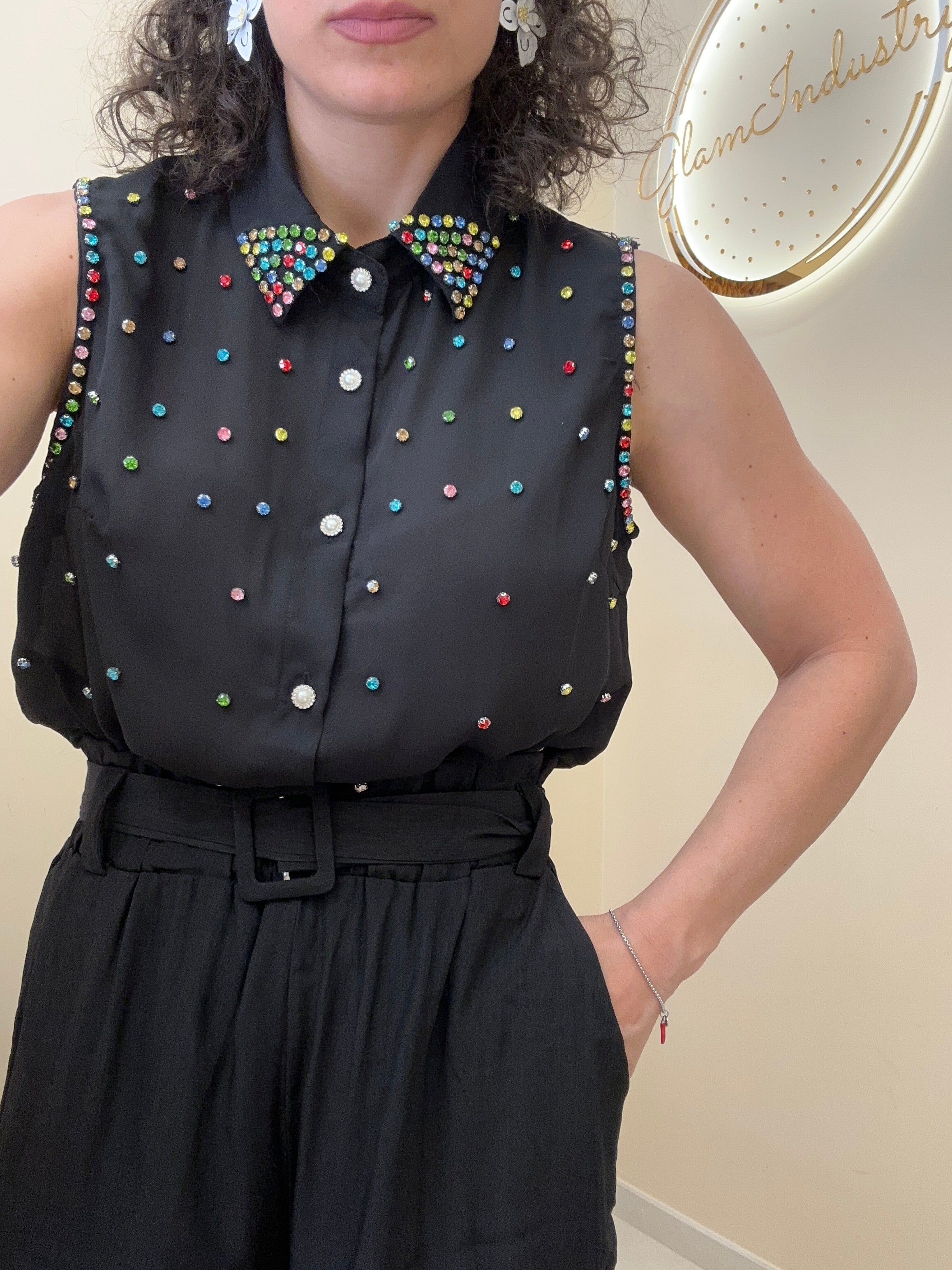 Camicia pietre colorate