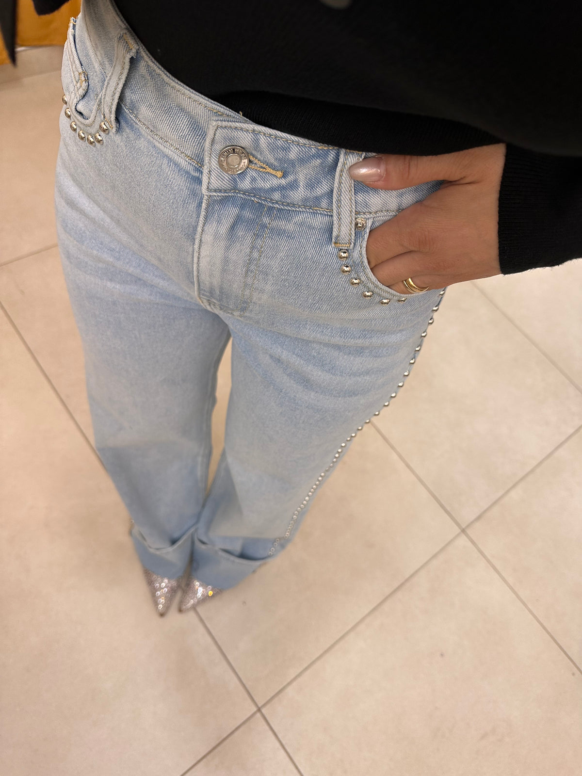 Denim borchie
