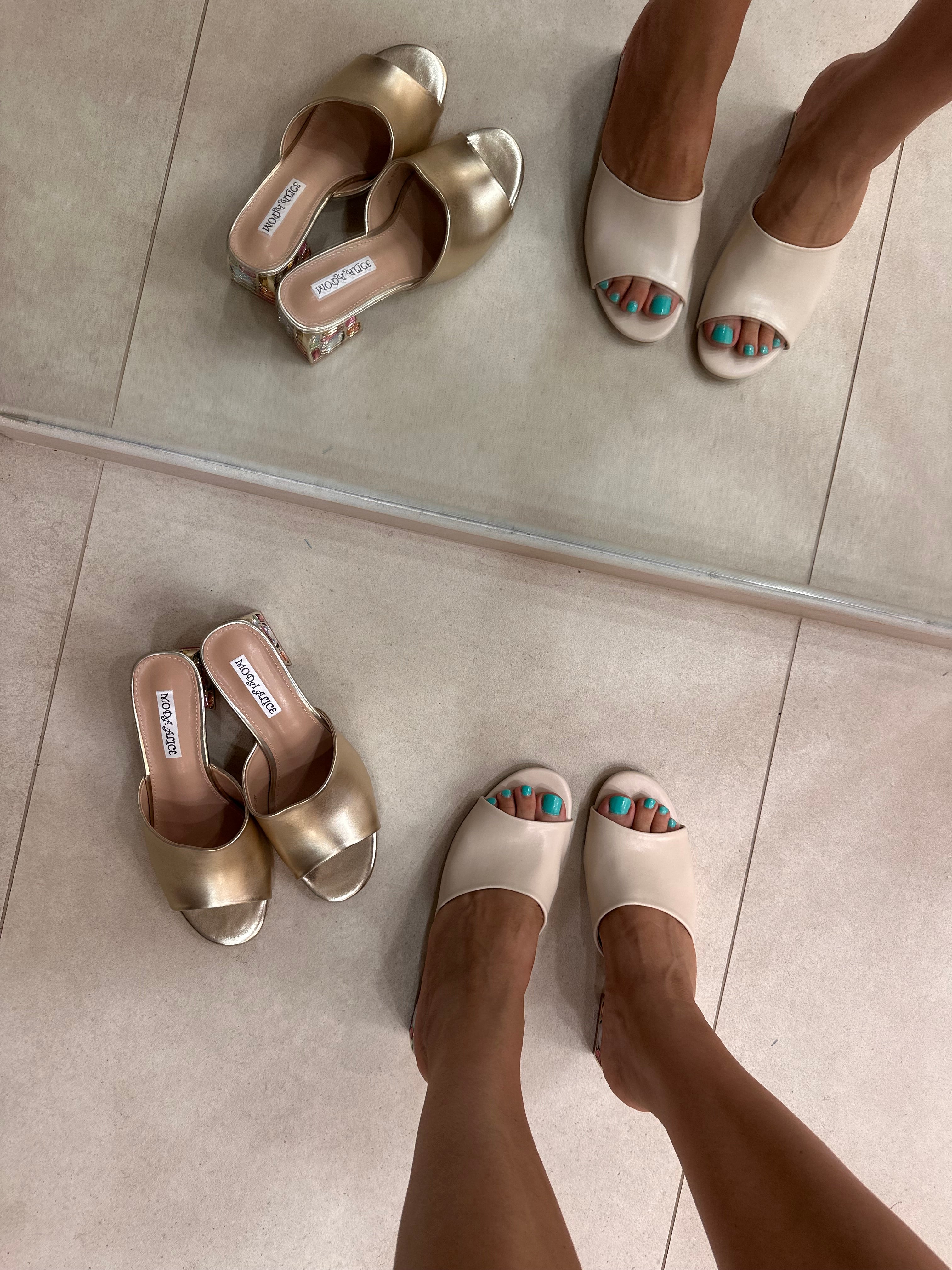 Sandalo B918 tacco pietre colorate beige