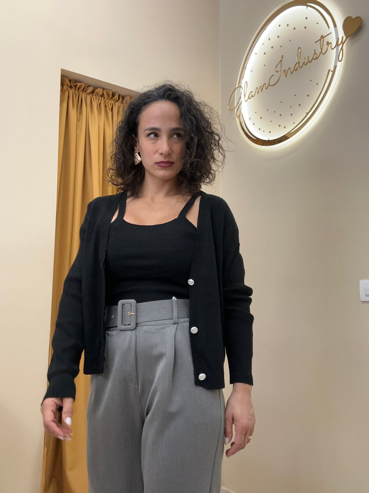 Twin-set cardigan over