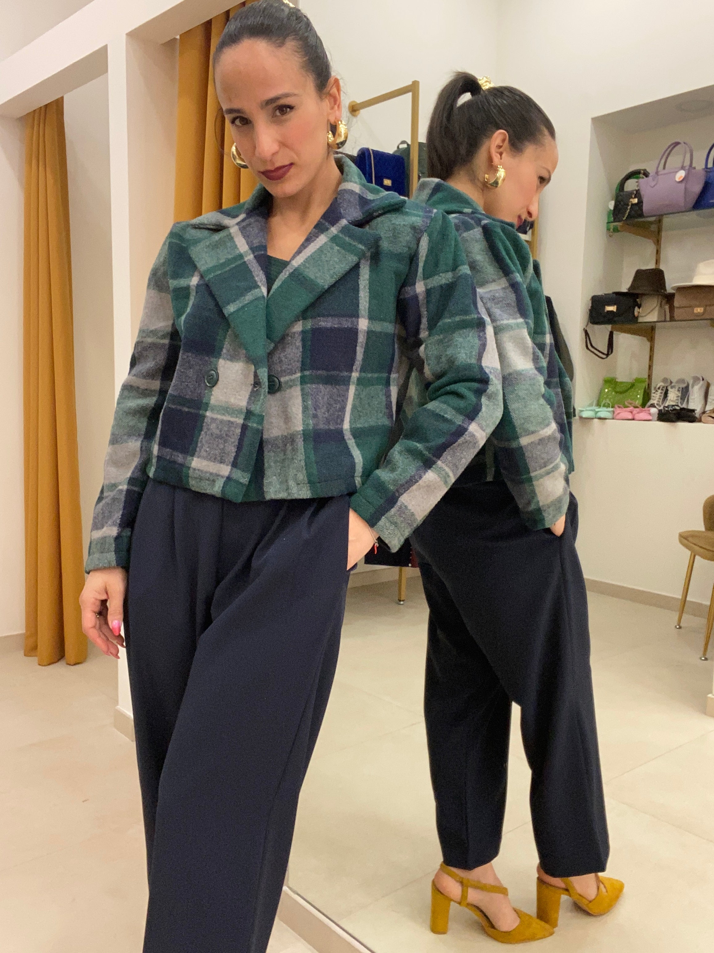 cappottino crop doppio petto