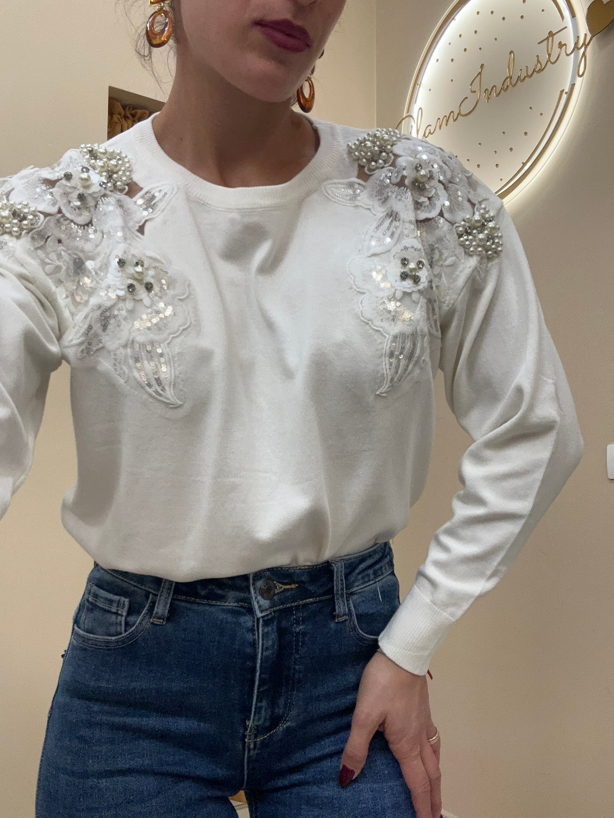 Pull perline&brillantini