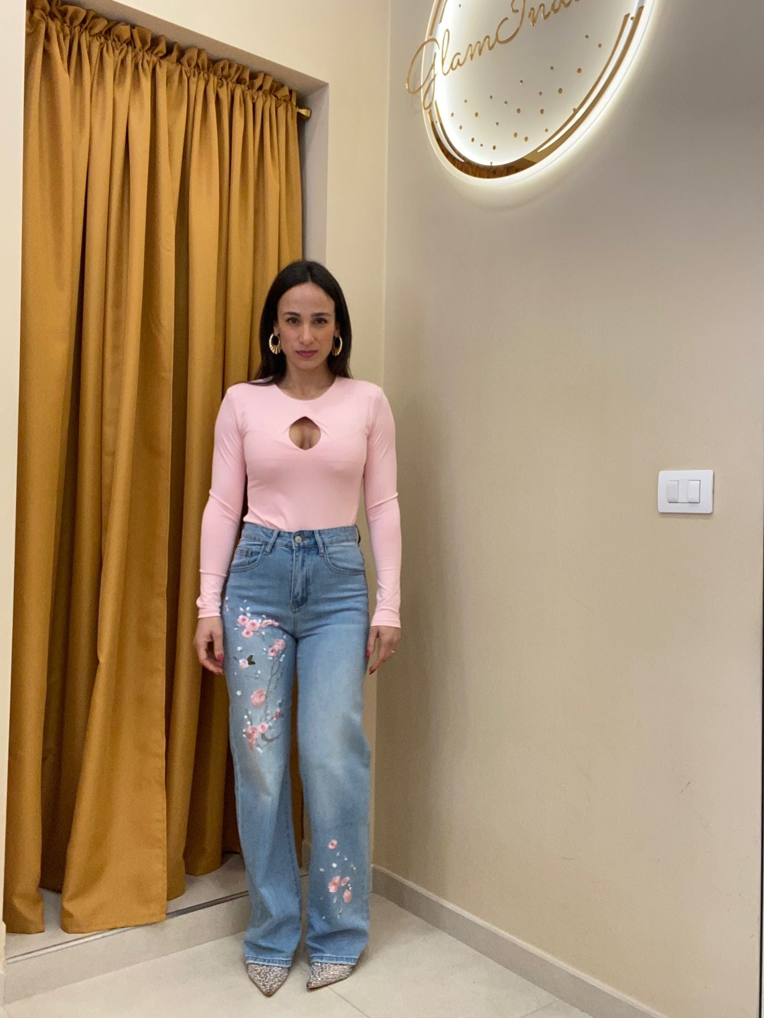 Jeans fiori di ciliegio