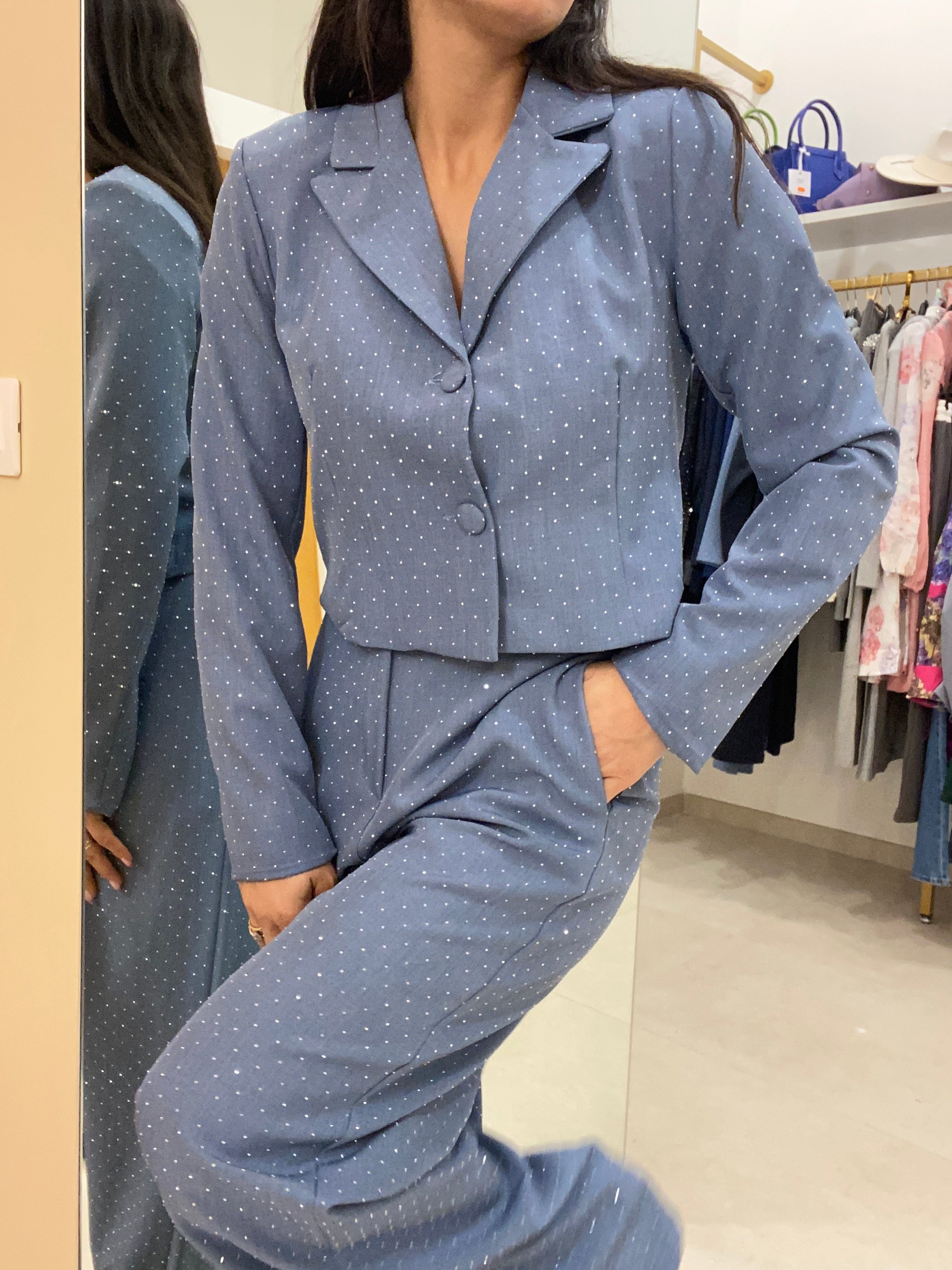 Tailleur Brillantini Celeste