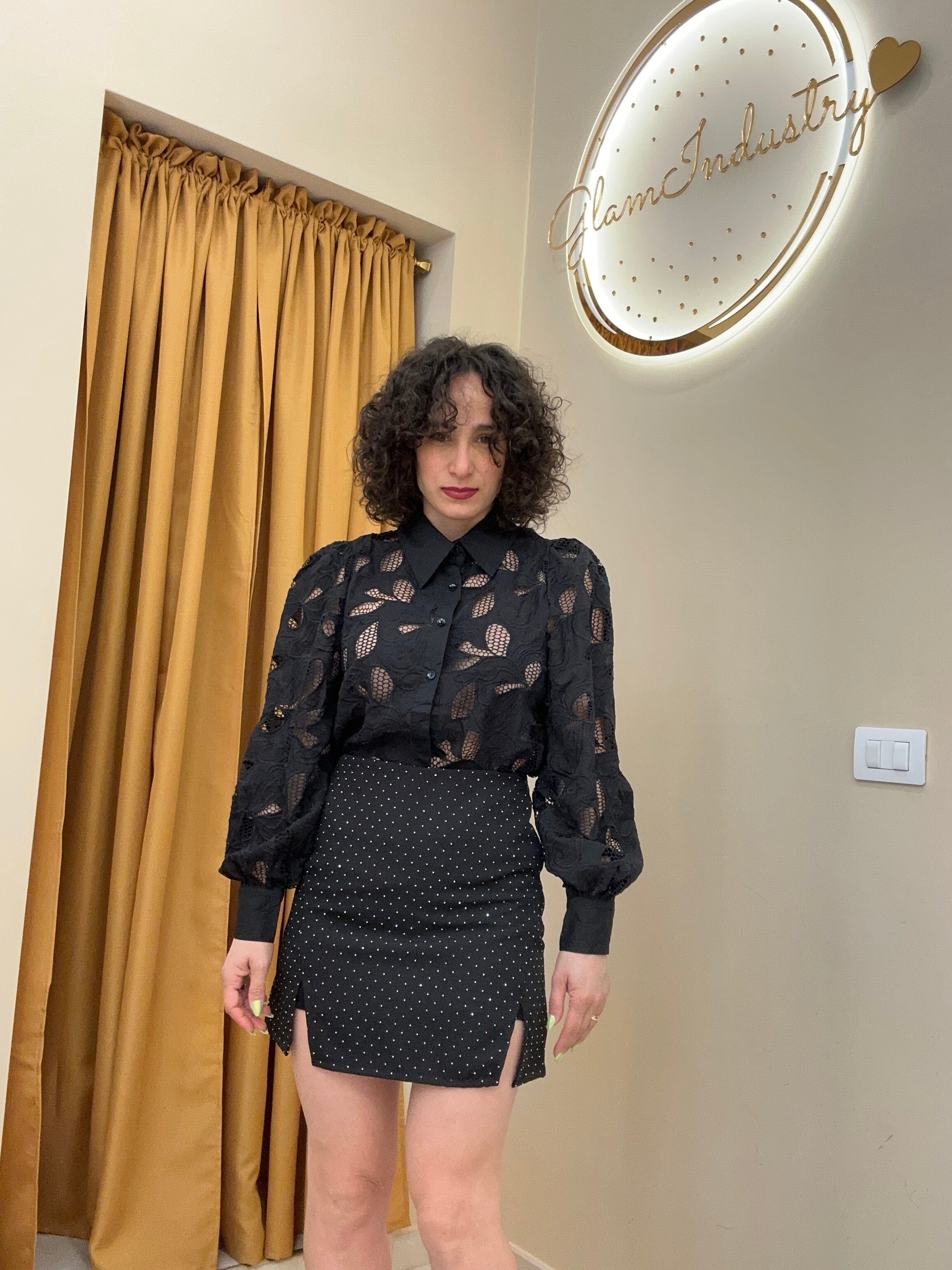 Short gonna spacco brillantini