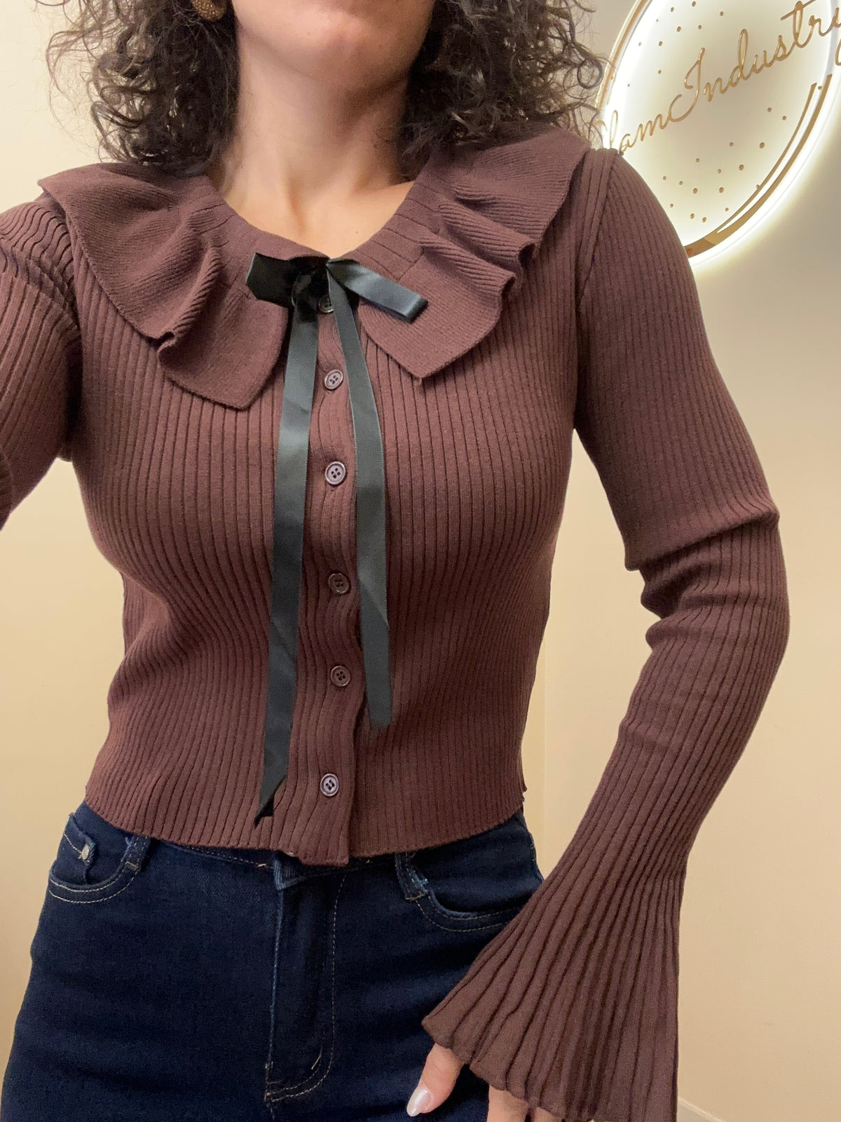 Cardigan rouches