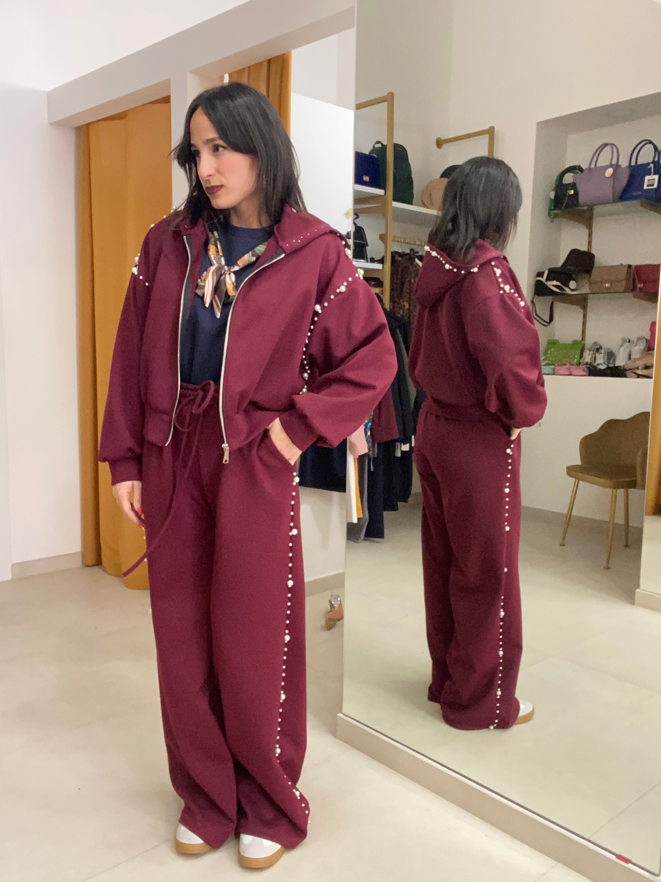 Felpa perle bordeaux