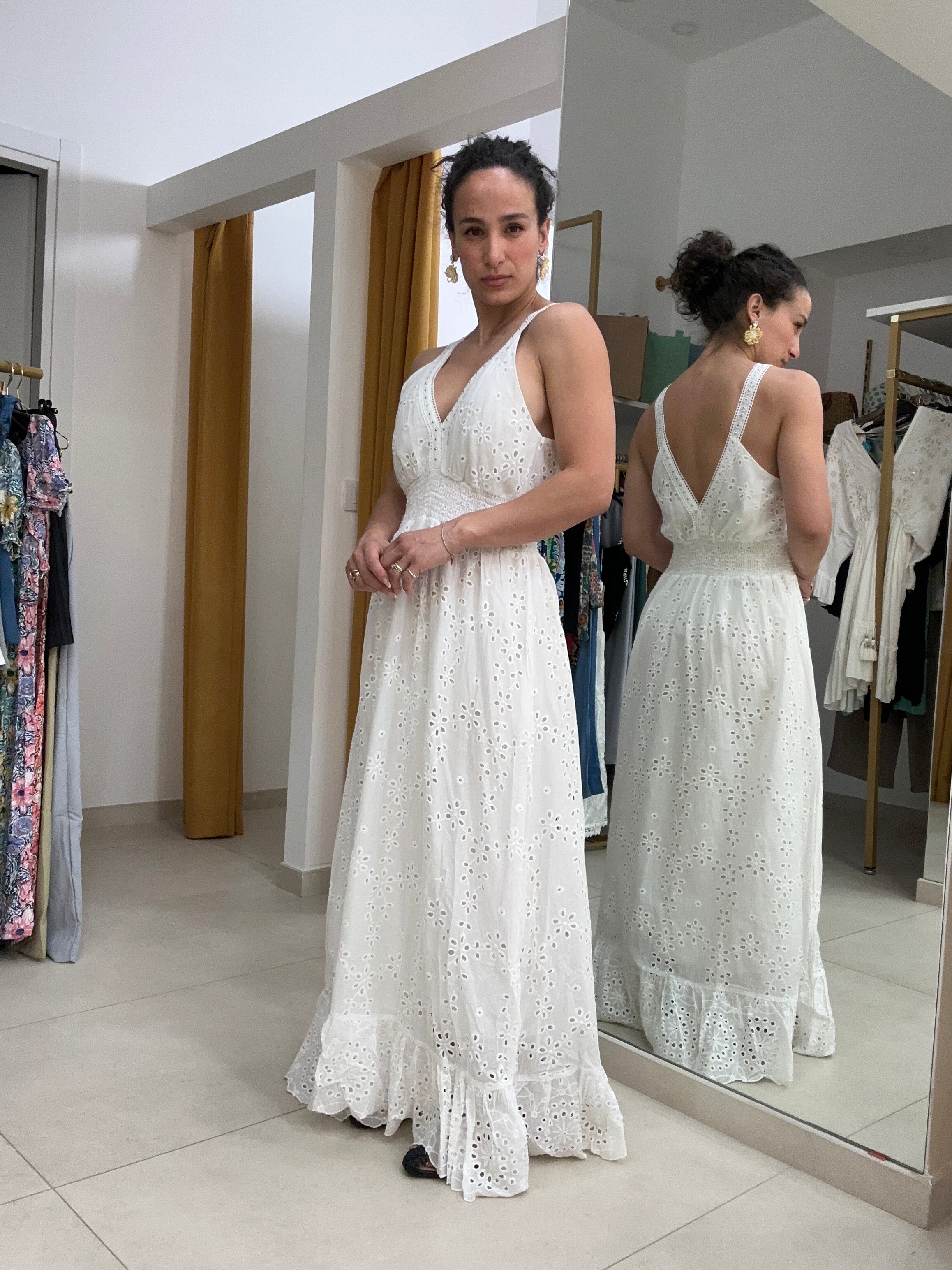 Abito borchie argento pizzo sangallo