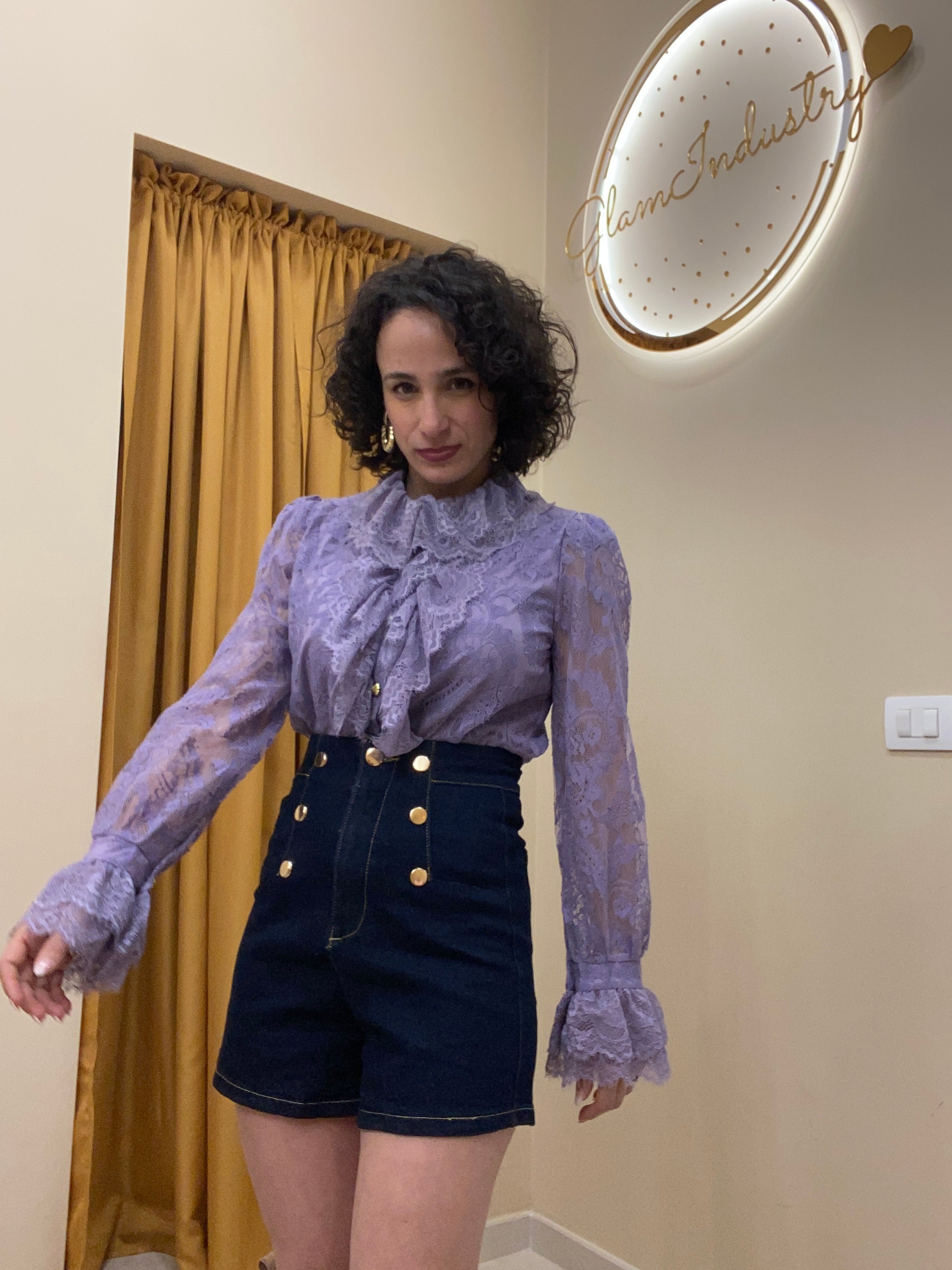 Camicia Viola merletto