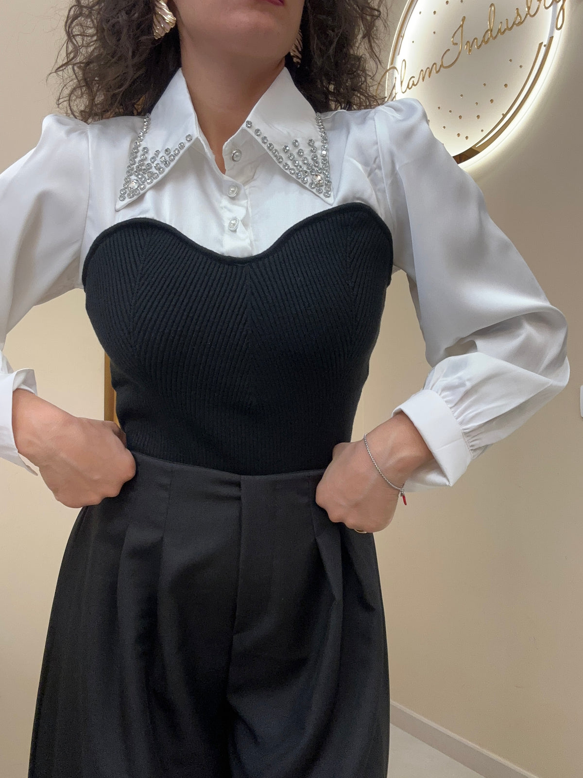Camicia effetto corpetto