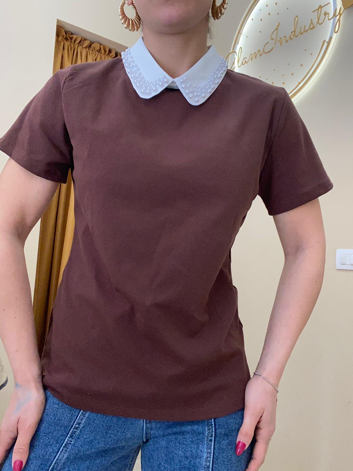 T-shirt colletto perlissima